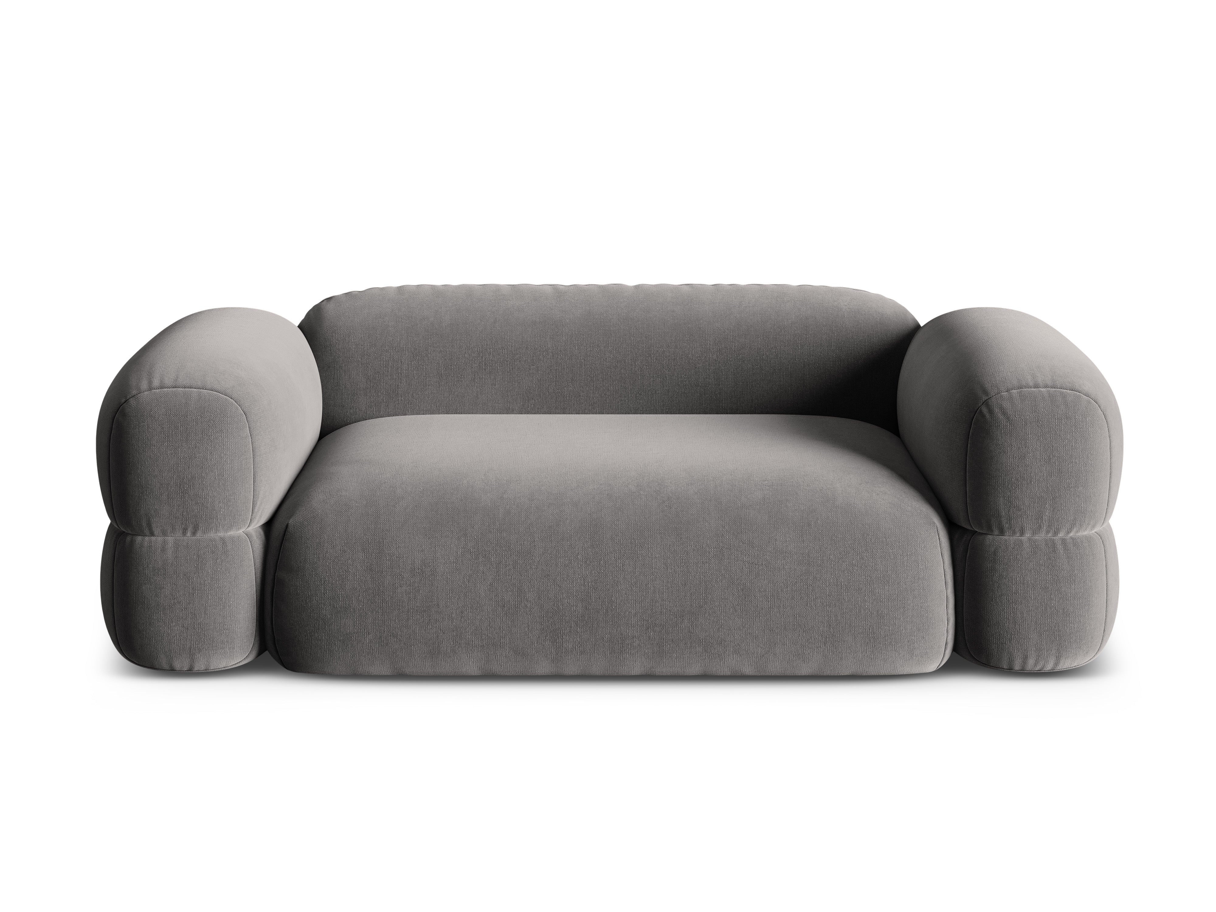 Sofa aus Samt 3-sitzig ROGER grau