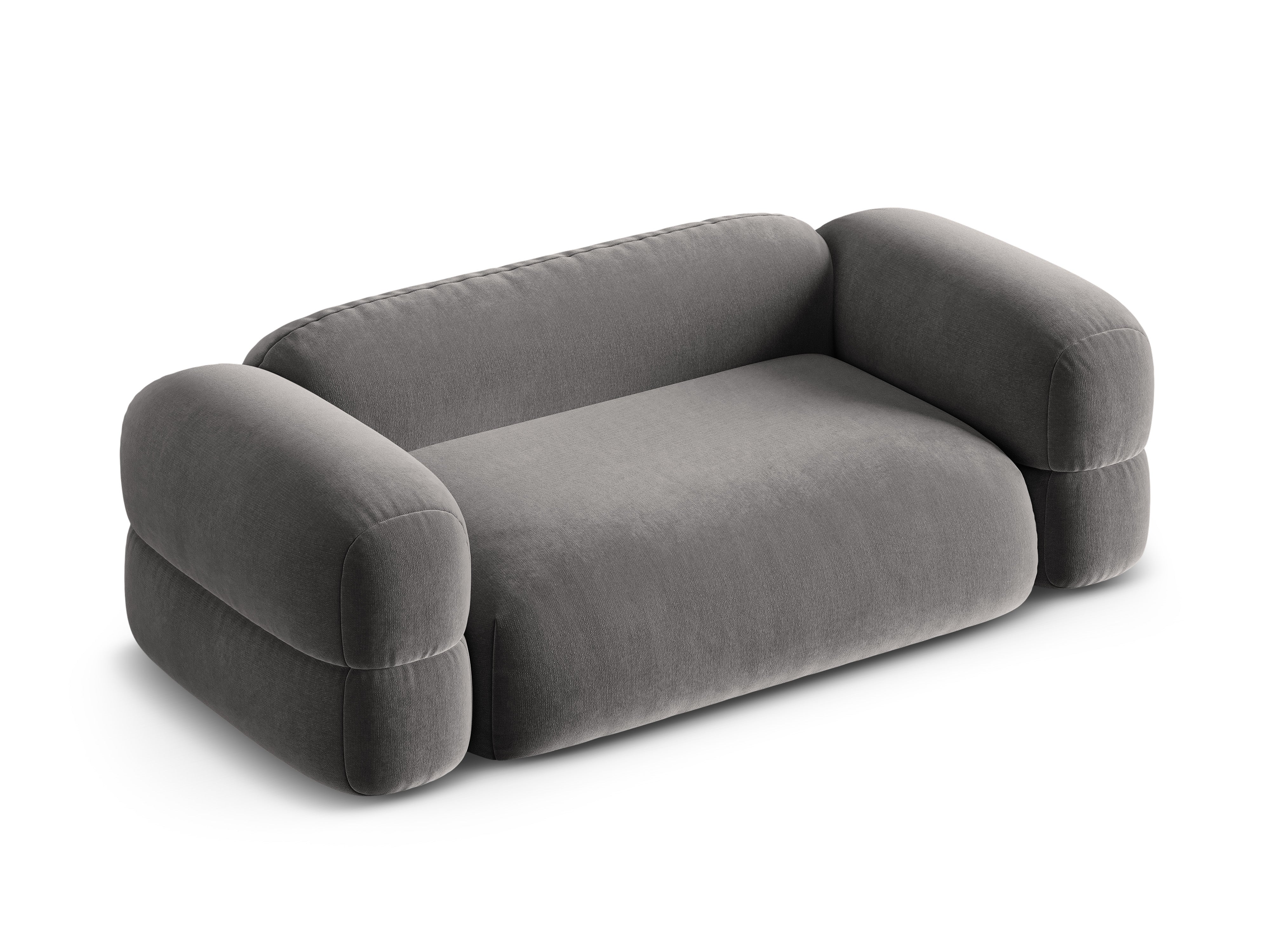 Sofa aus Samt 3-sitzig ROGER grau