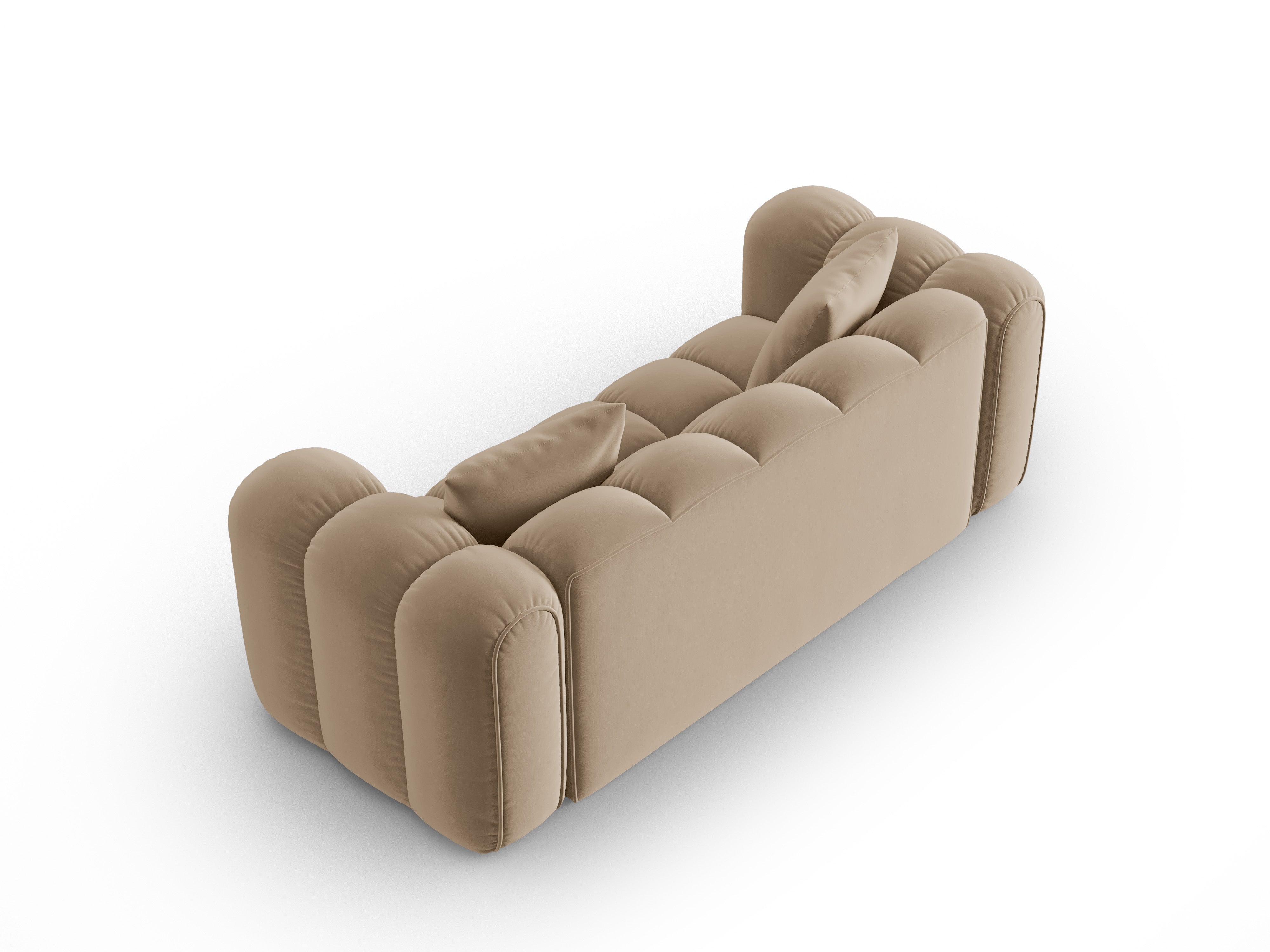 Sofa aus Samt 3-sitzig ASTRO sandfarben