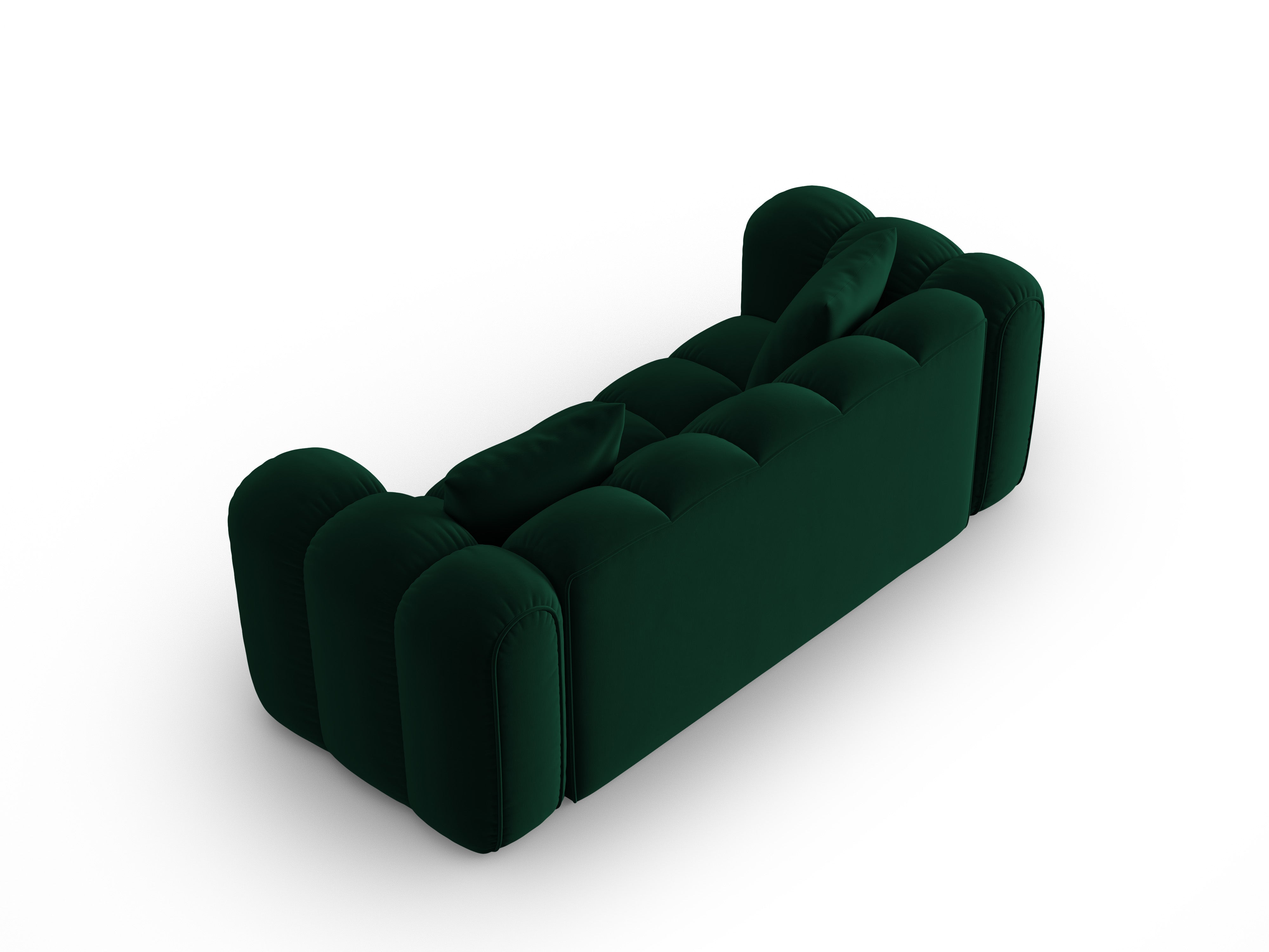 Sofa aus Samt 3-sitzig ASTRO flaschengrün