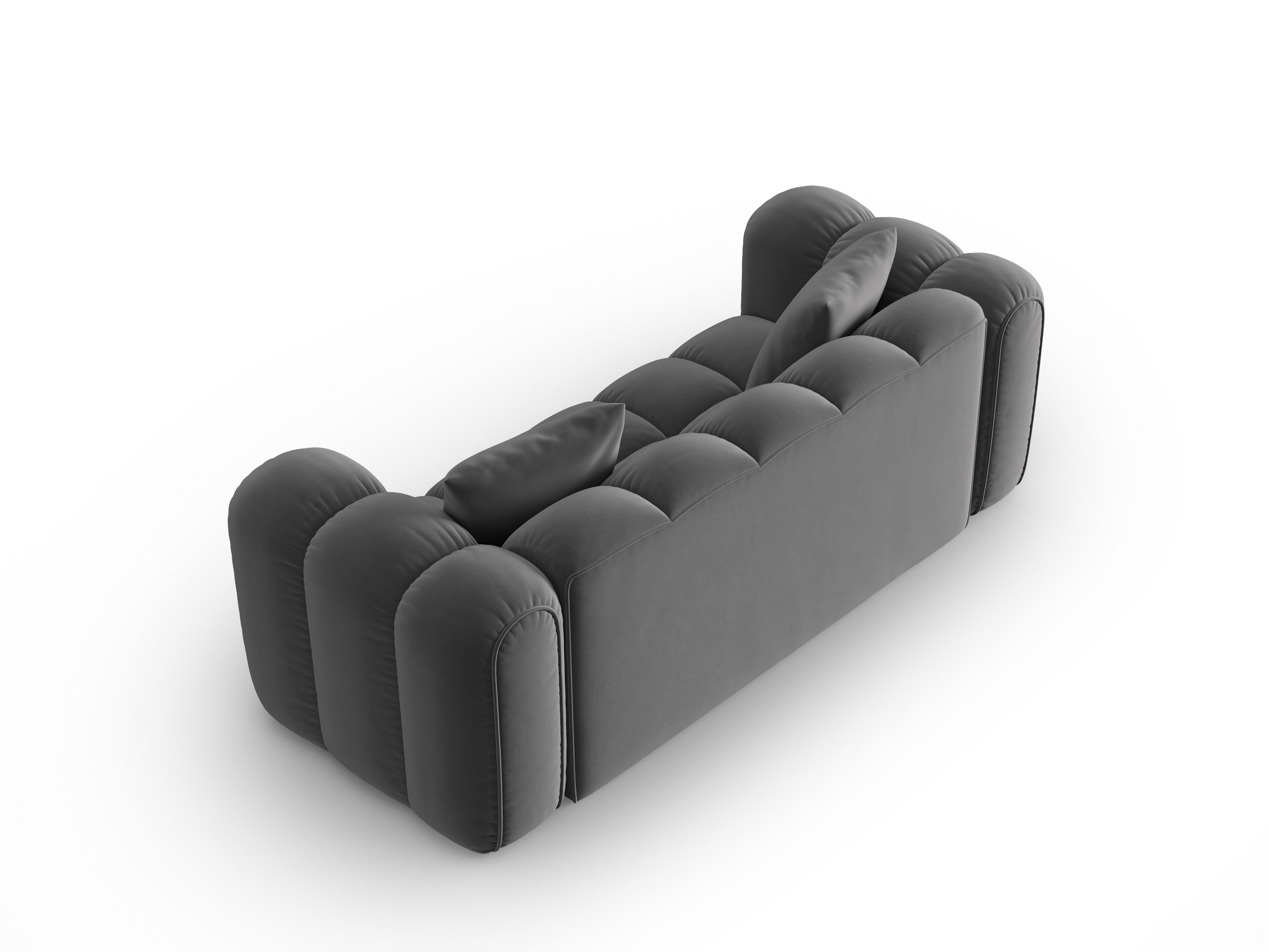 Sofa aus Samt 3-sitzig ASTRO grau