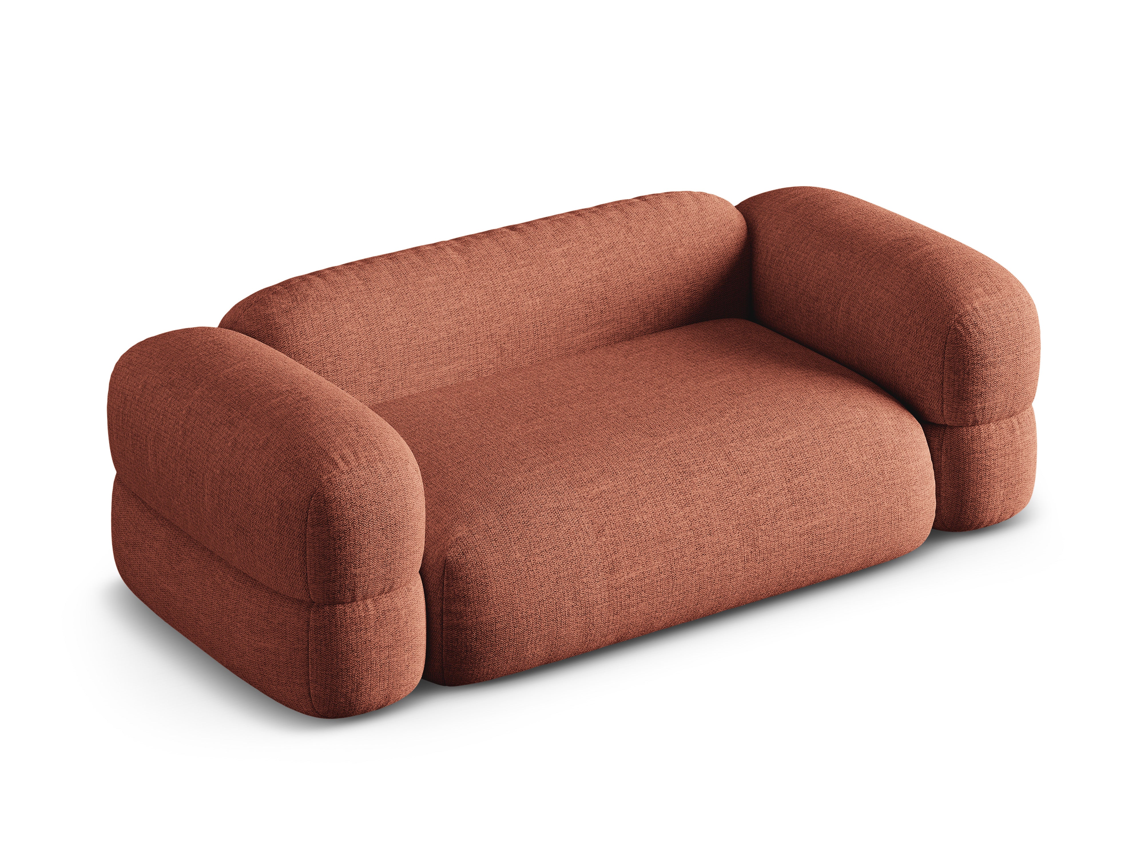 Sofa 3-Sitzer ROGER korallfarbener Chenille