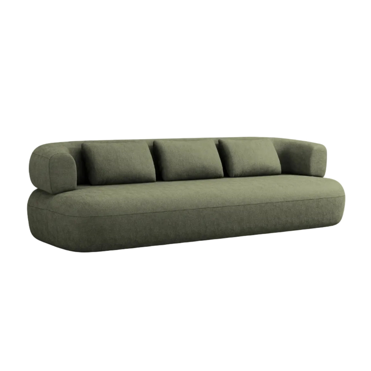 Aldrin Green Chenille Sofa for 3.5 People