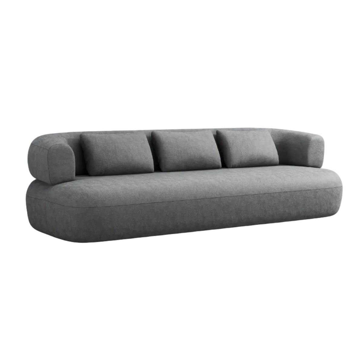 Aldrin Dark Gray Chenille Sofa for 3.5 People