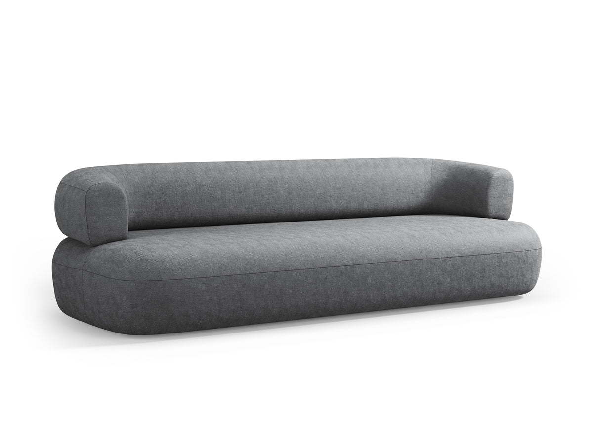 Aldrin Dark Gray Chenille Sofa for 3.5 People