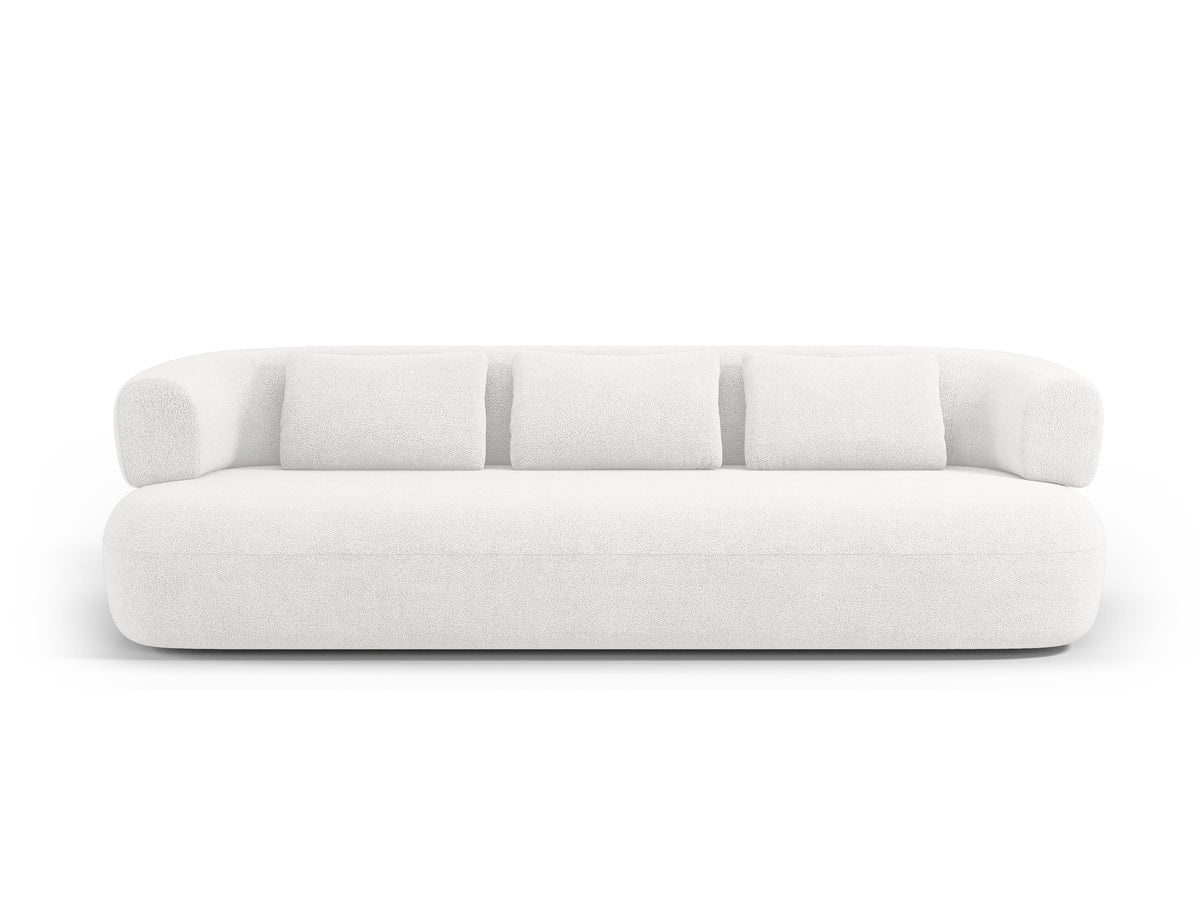 Aldrin White Boucle Sofa for 3.5 People