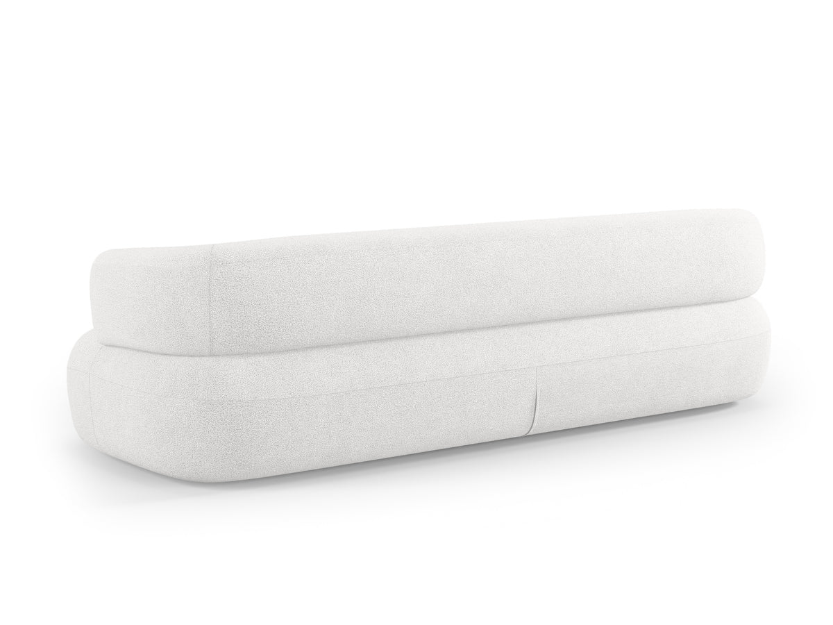 Aldrin White Boucle Sofa for 3.5 People