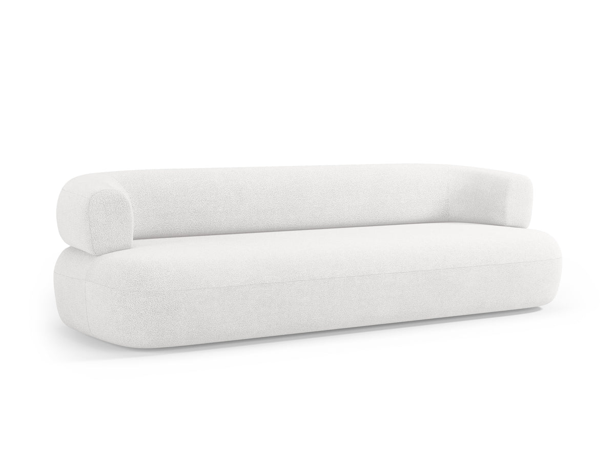 Aldrin White Boucle Sofa for 3.5 People