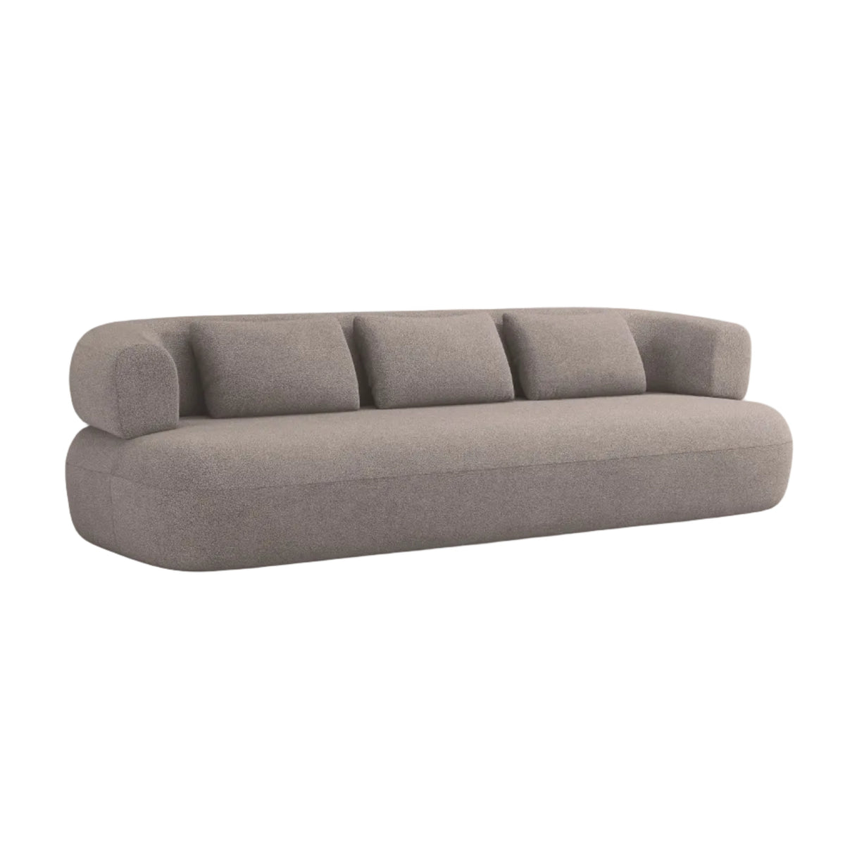 Aldrin Light Brown Boucle Sofa for 3.5 People