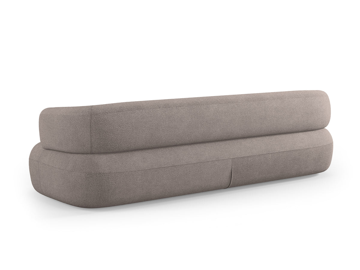 Aldrin Light Brown Boucle Sofa for 3.5 People