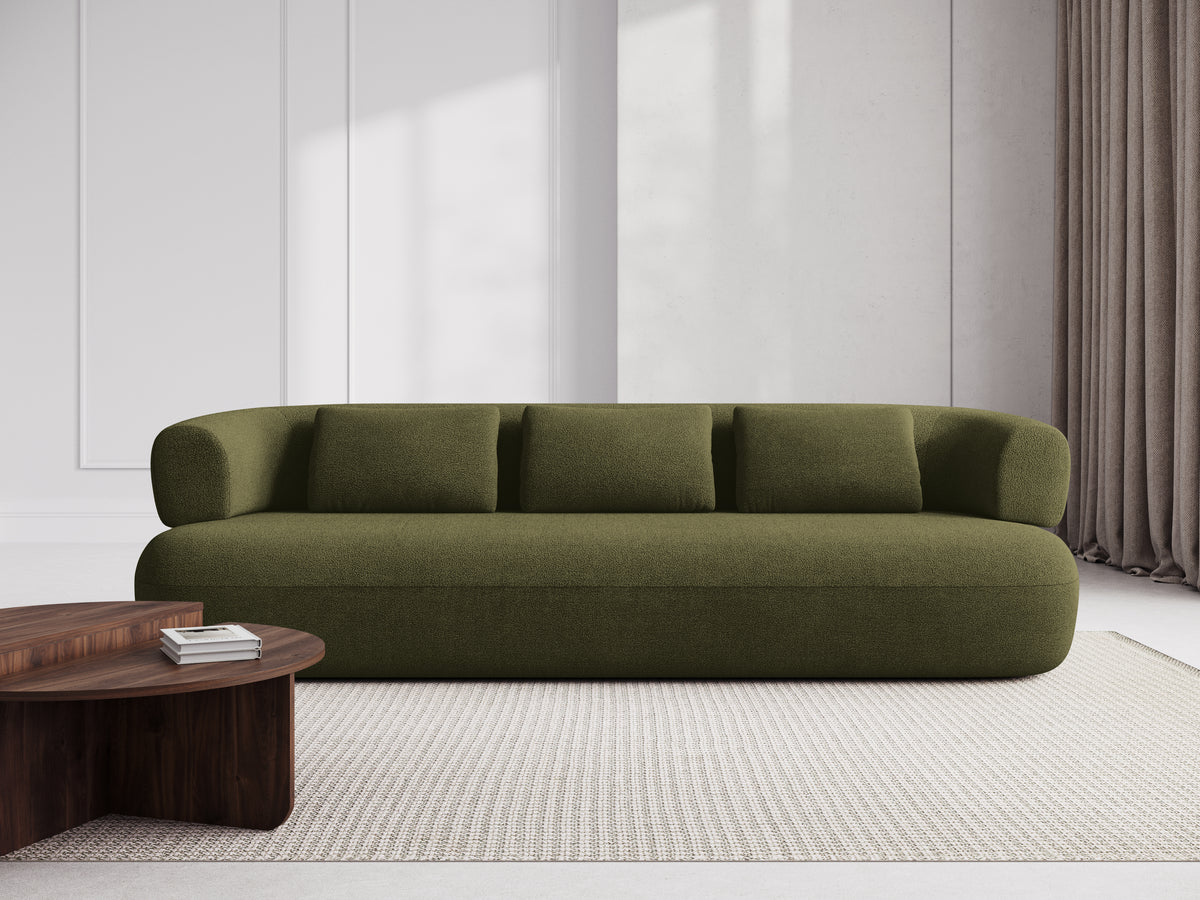 ALDRIN 3.5-Seater Sofa in Green Boucle