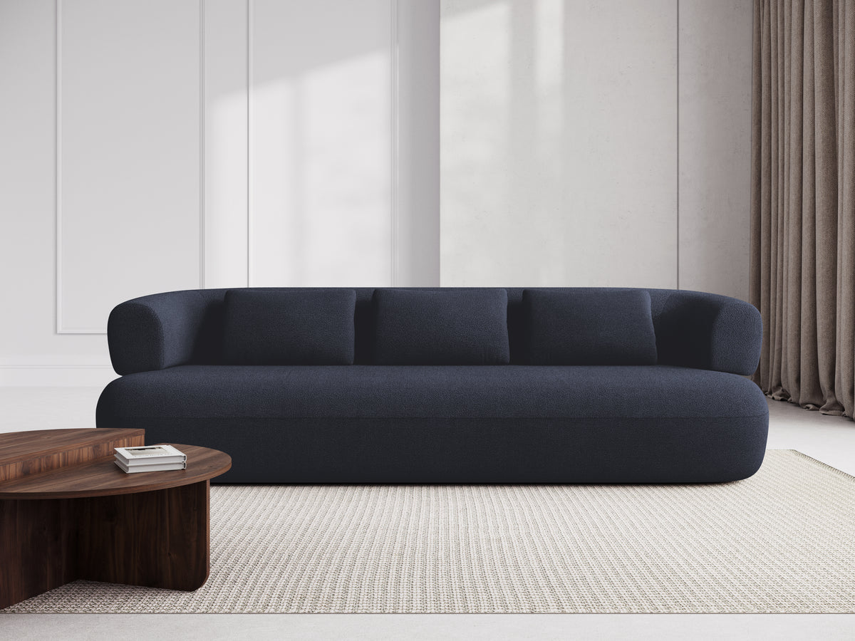 3.5-Seater Sofa ALDRIN in Navy Boucle