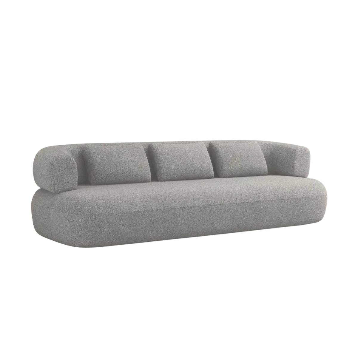 Aldrin Light Gray Boucle Sofa for 3.5 People