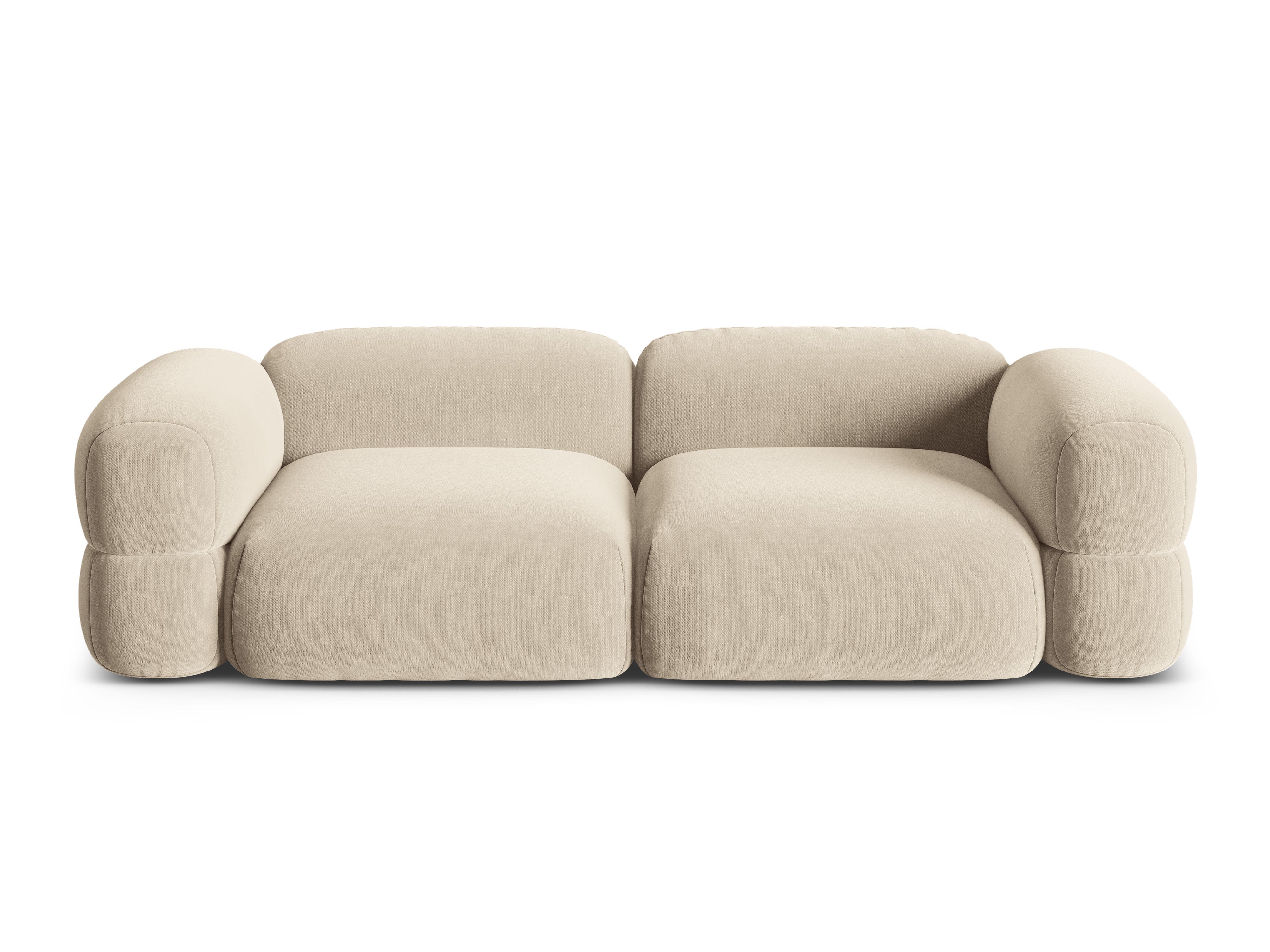 Sofa aus Samt für 4 Personen ROGER hellbeige