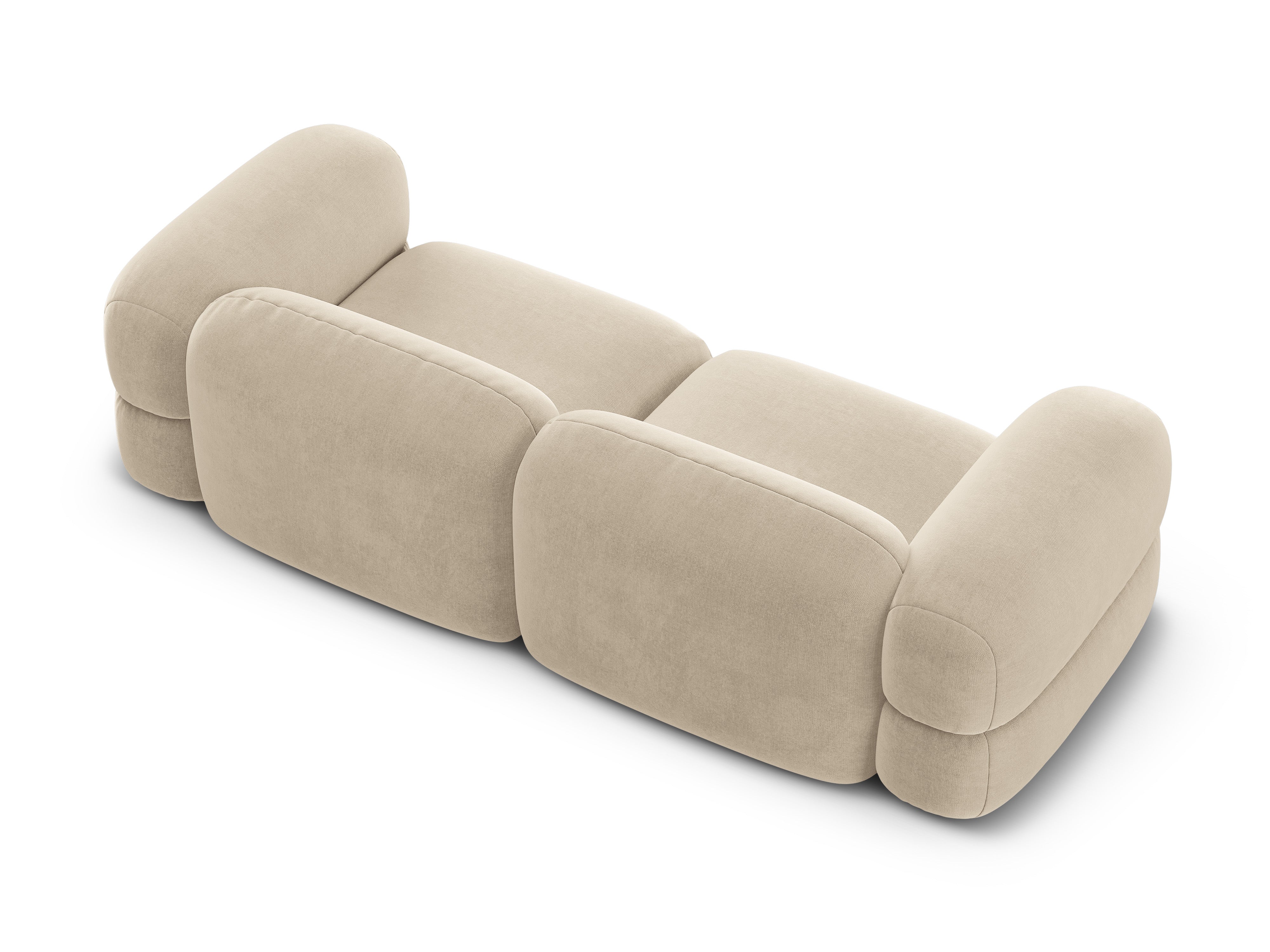Sofa aus Samt für 4 Personen ROGER hellbeige
