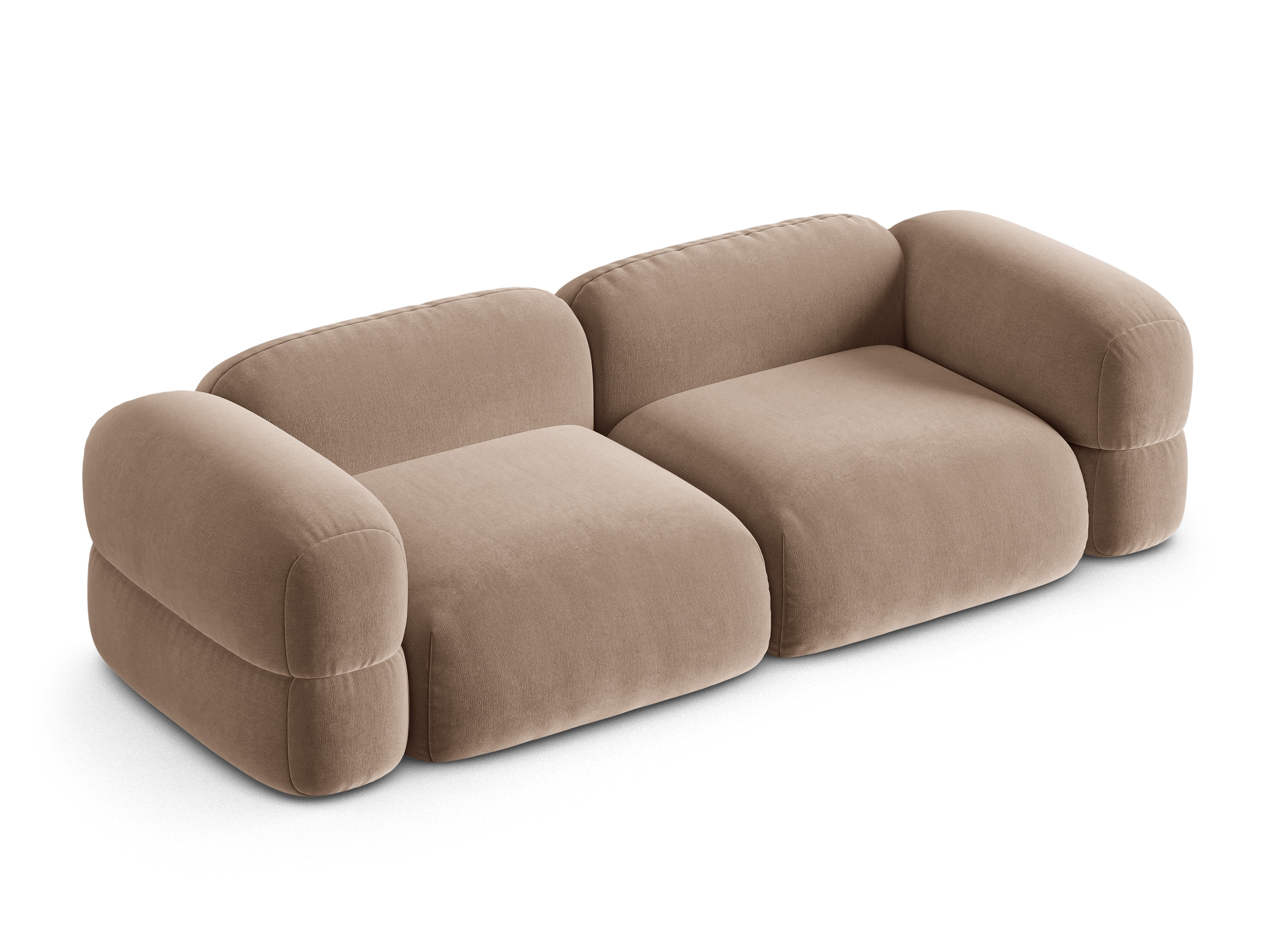 Sofa aus Samt für 4 Personen ROGER dunkelbeige