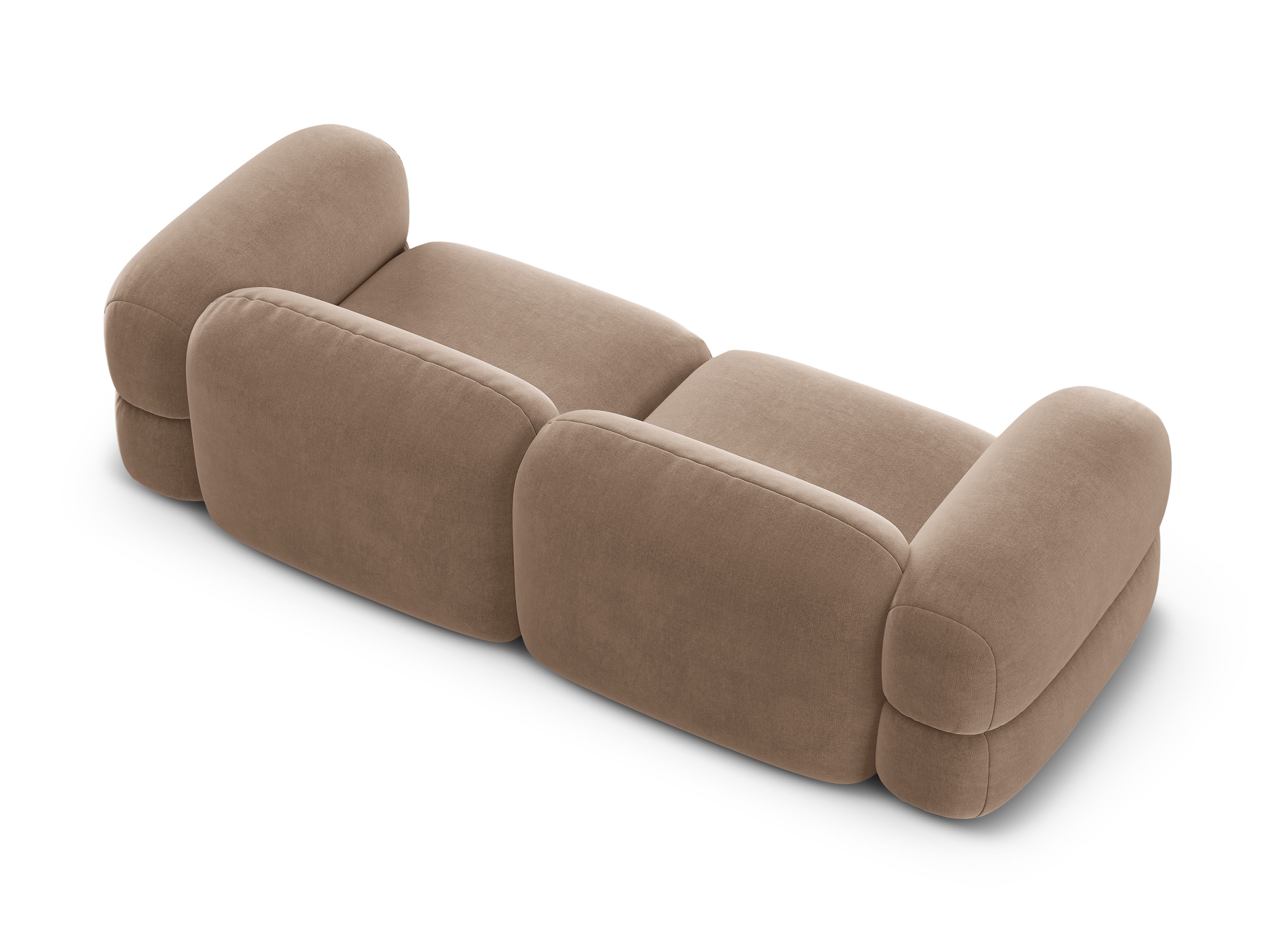 Sofa aus Samt für 4 Personen ROGER dunkelbeige