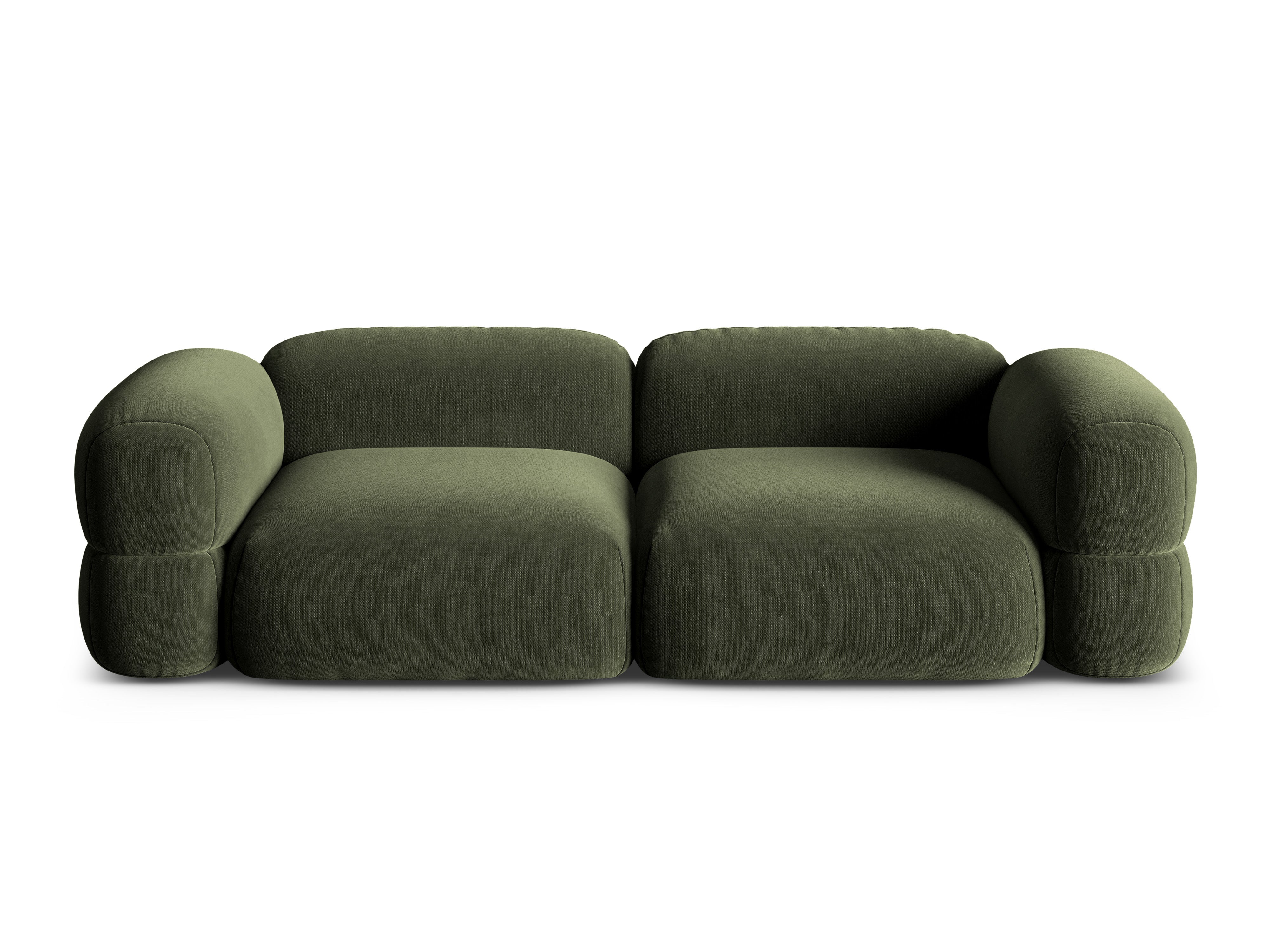Sofa aus Samt für 4 Personen ROGER olivgrün