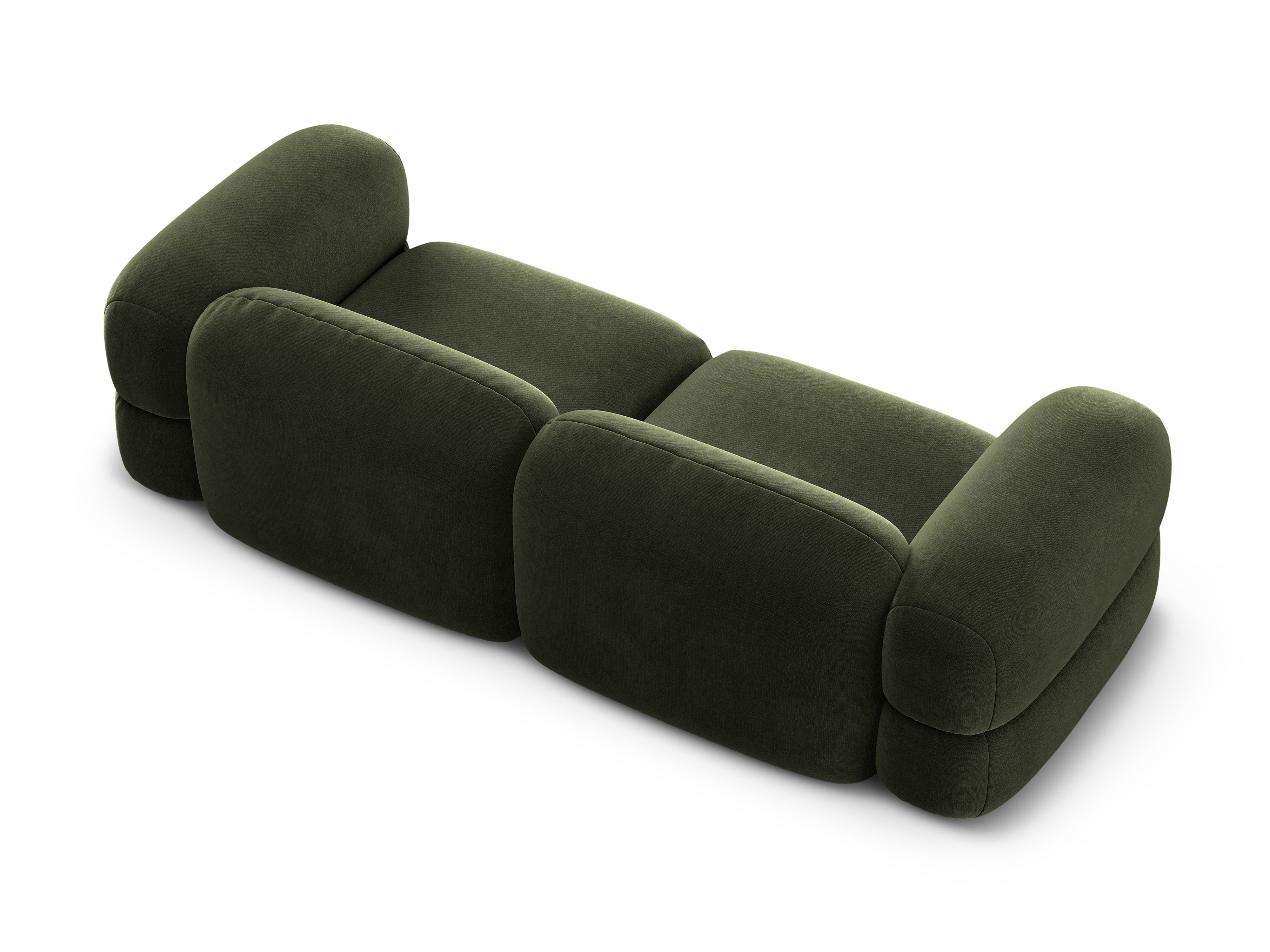 Sofa aus Samt für 4 Personen ROGER olivgrün