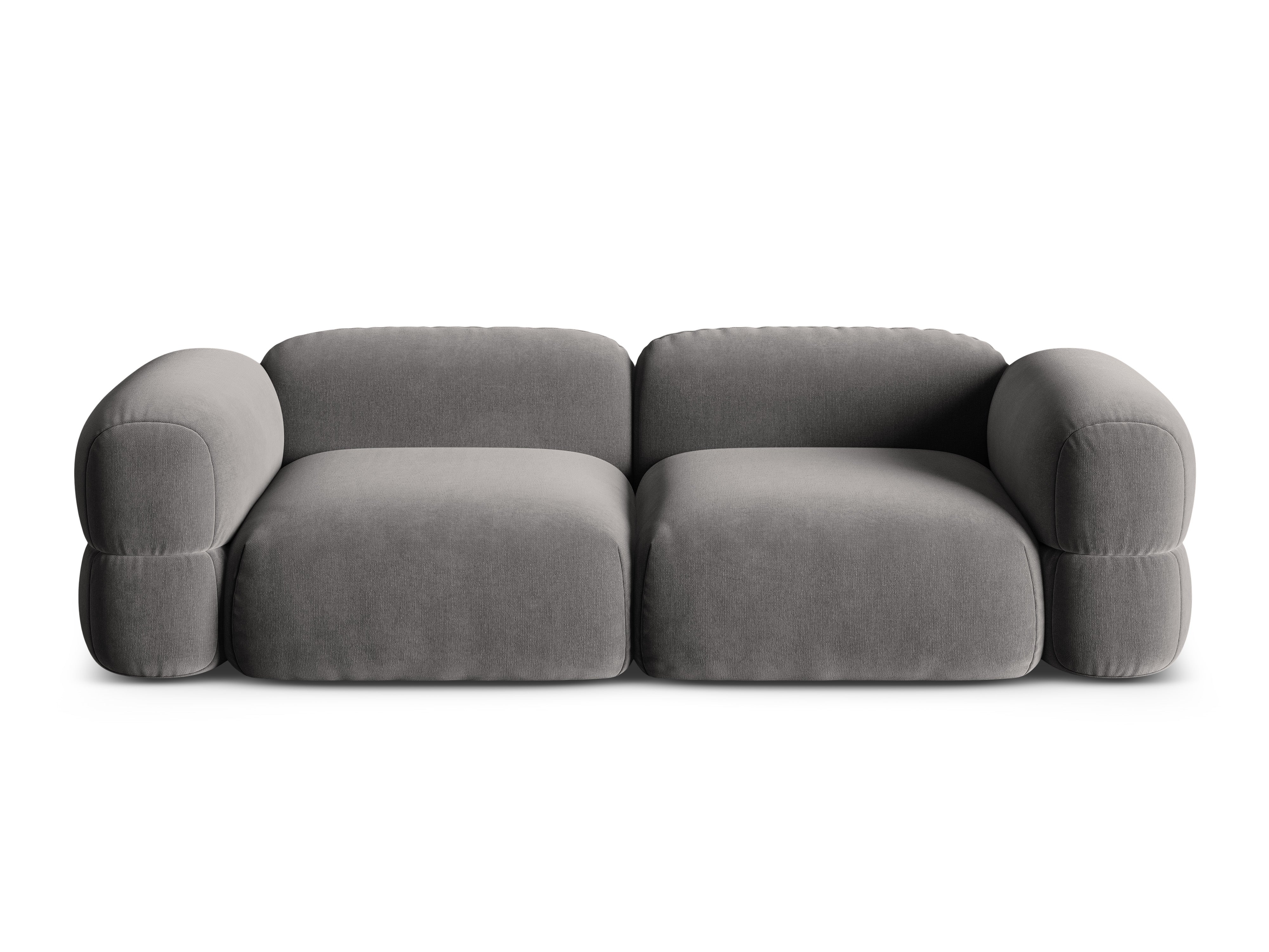 Sofa aus Samt für 4 Personen ROGER grau