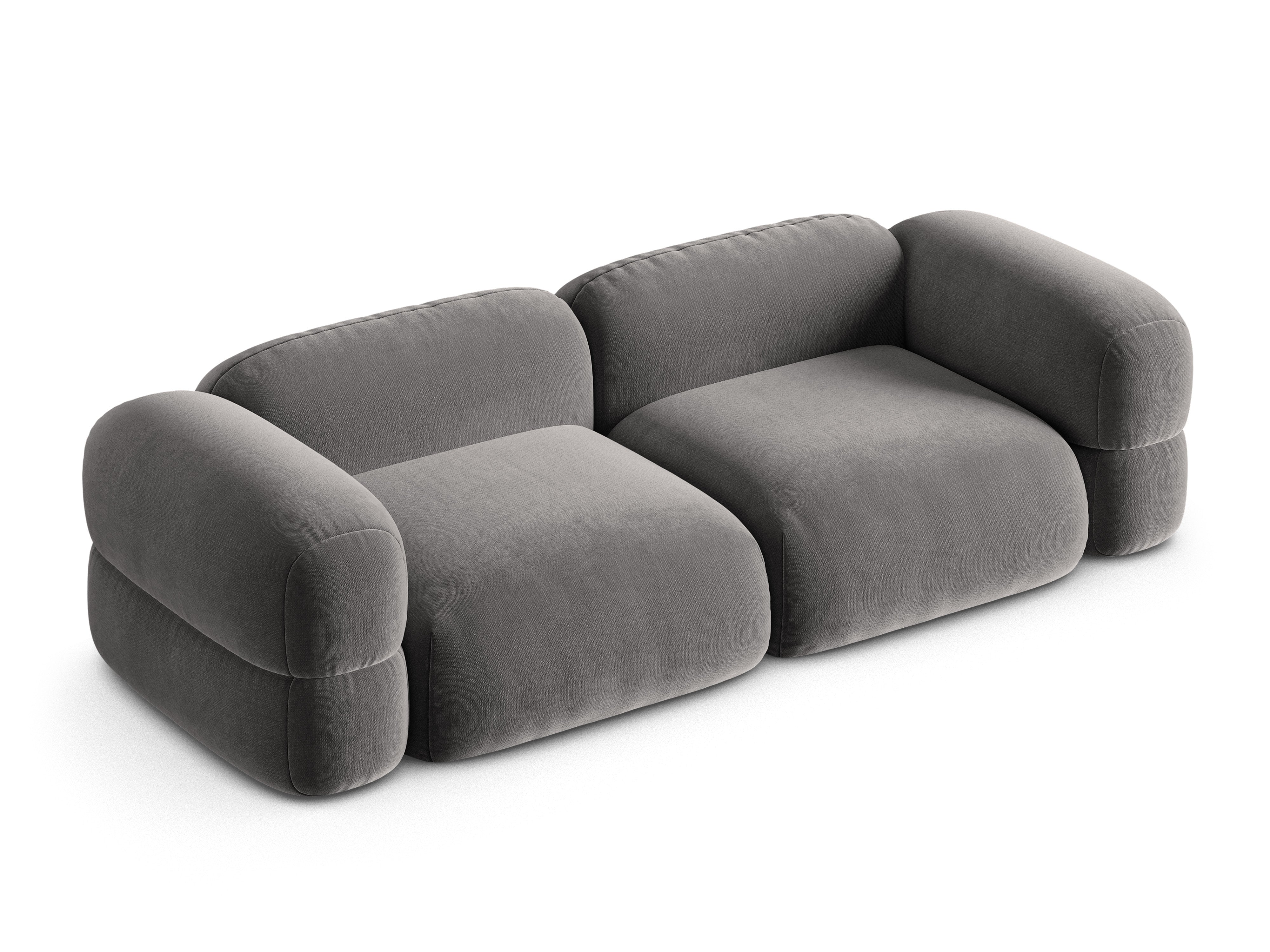 Sofa aus Samt für 4 Personen ROGER grau