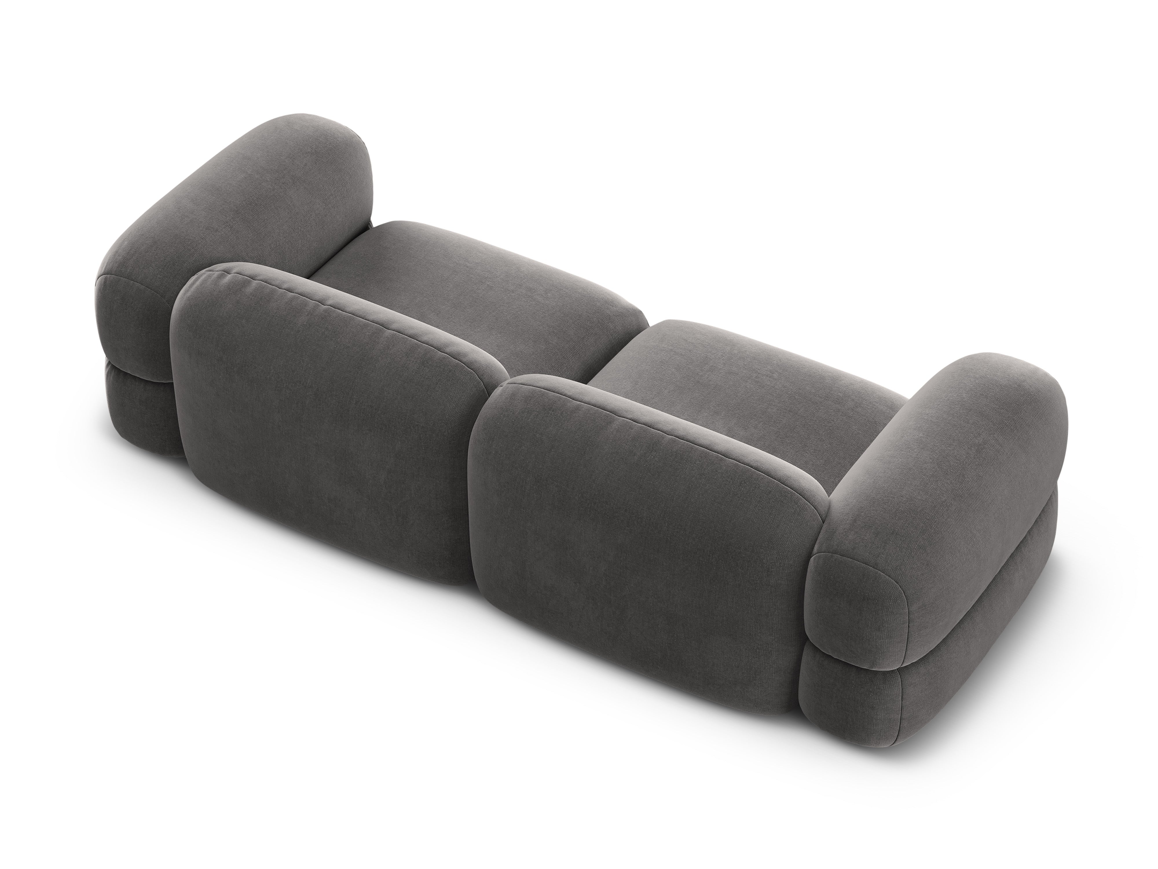 Sofa aus Samt für 4 Personen ROGER grau