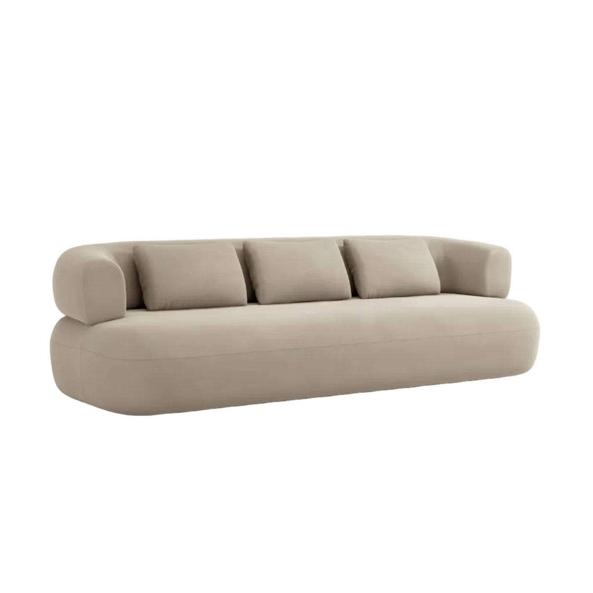 Beige 4-Seater Velvet Sofa ALDRIN