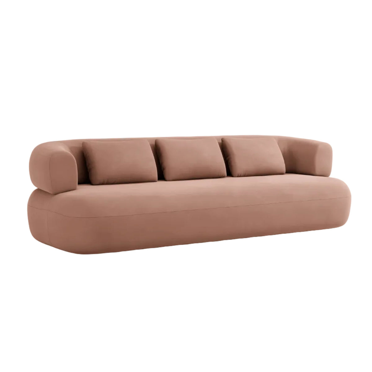 Aldrin Pink Velvet Sofa for Four