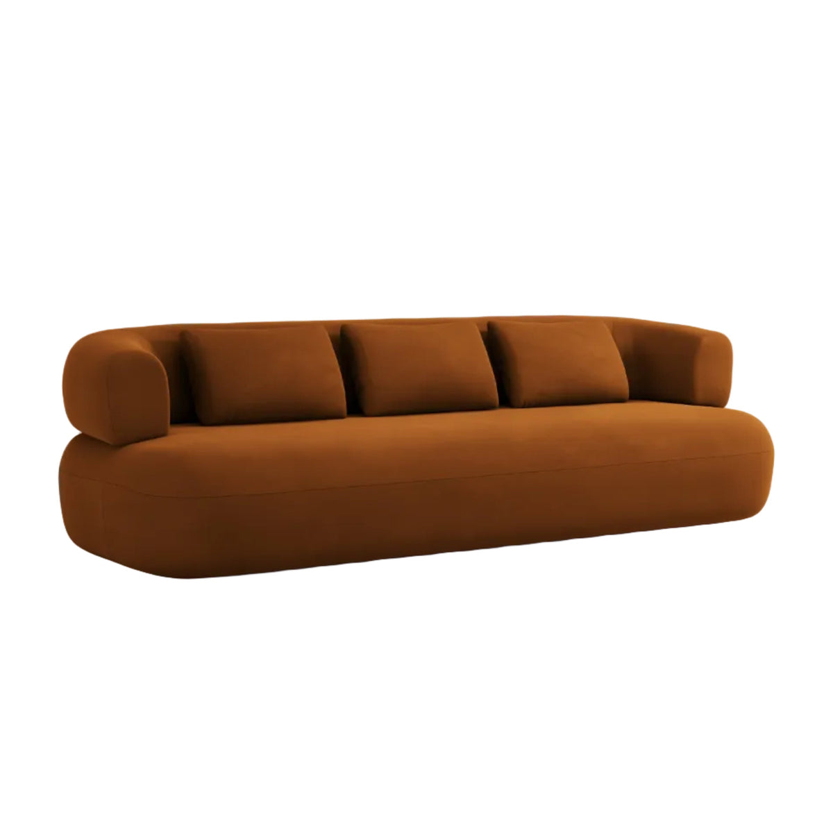 Aldrin Brick Velvet Sofa for Four