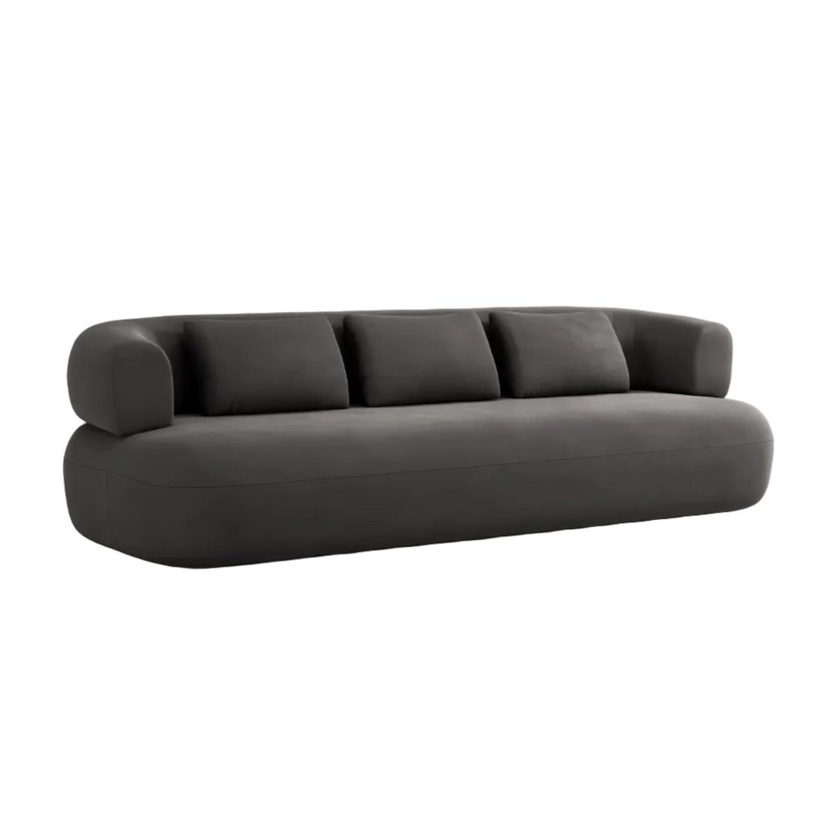 Aldrin Dark Gray Velvet Sofa for Four