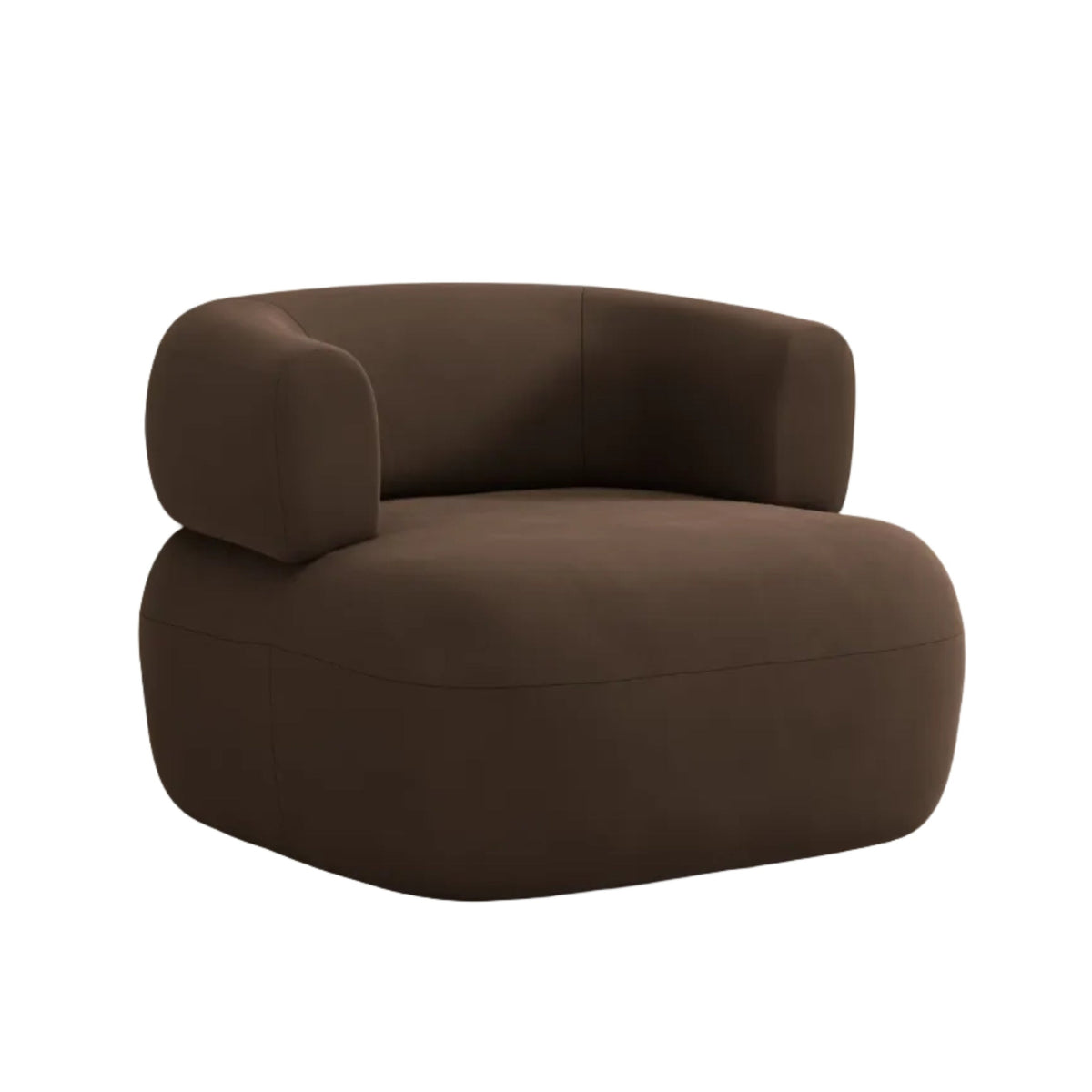 Velvet Armchair ALDRIN in Chocolate