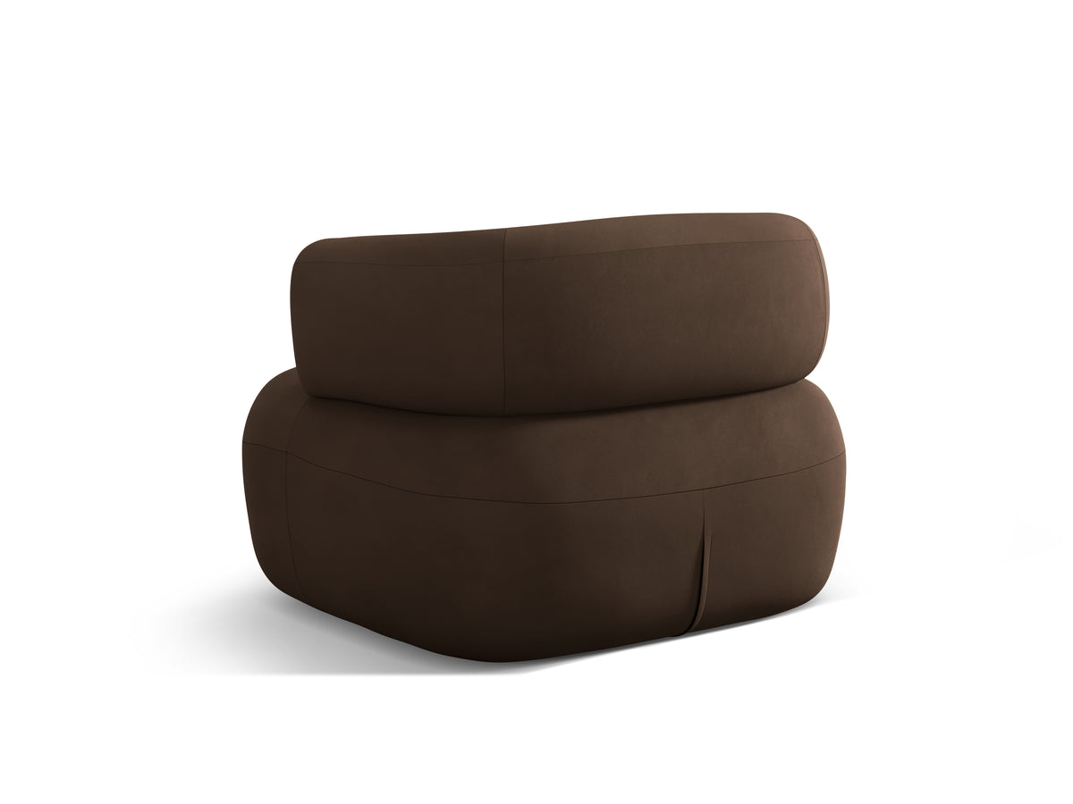 Velvet Armchair ALDRIN in Chocolate