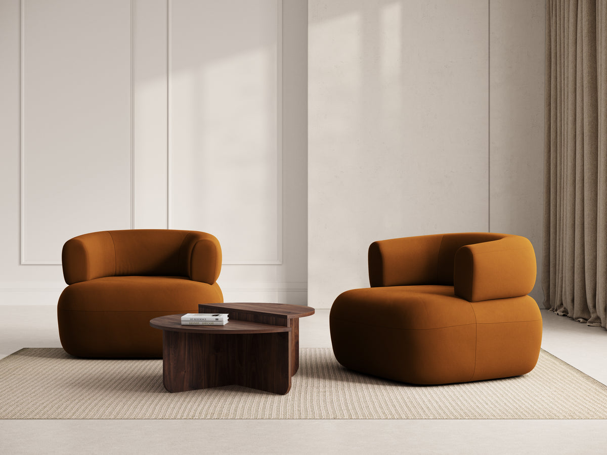 Velvet Armchair ALDRIN Brick