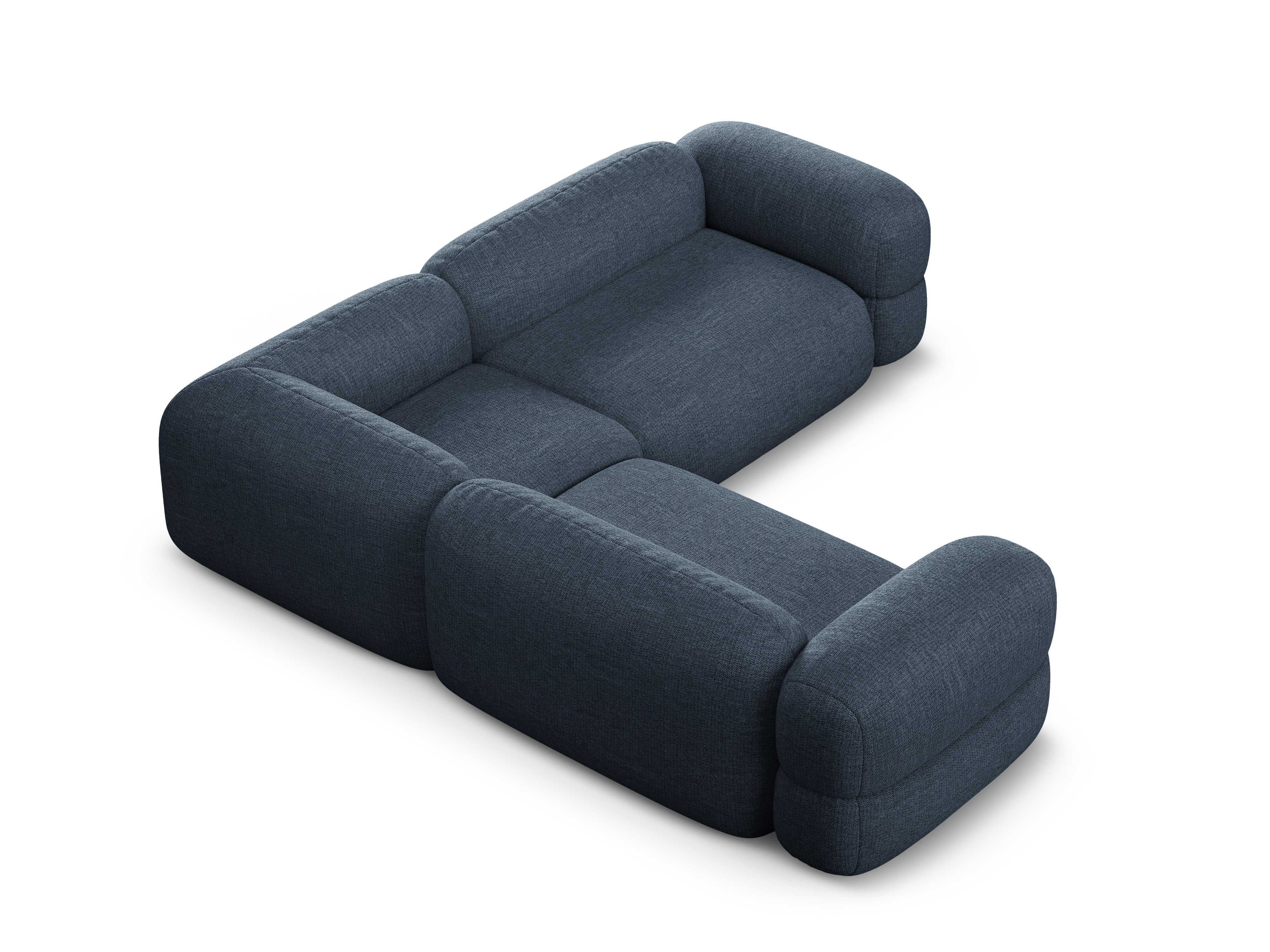 Symmetrical Corner Sofa ROGER Dark Blue Chenille