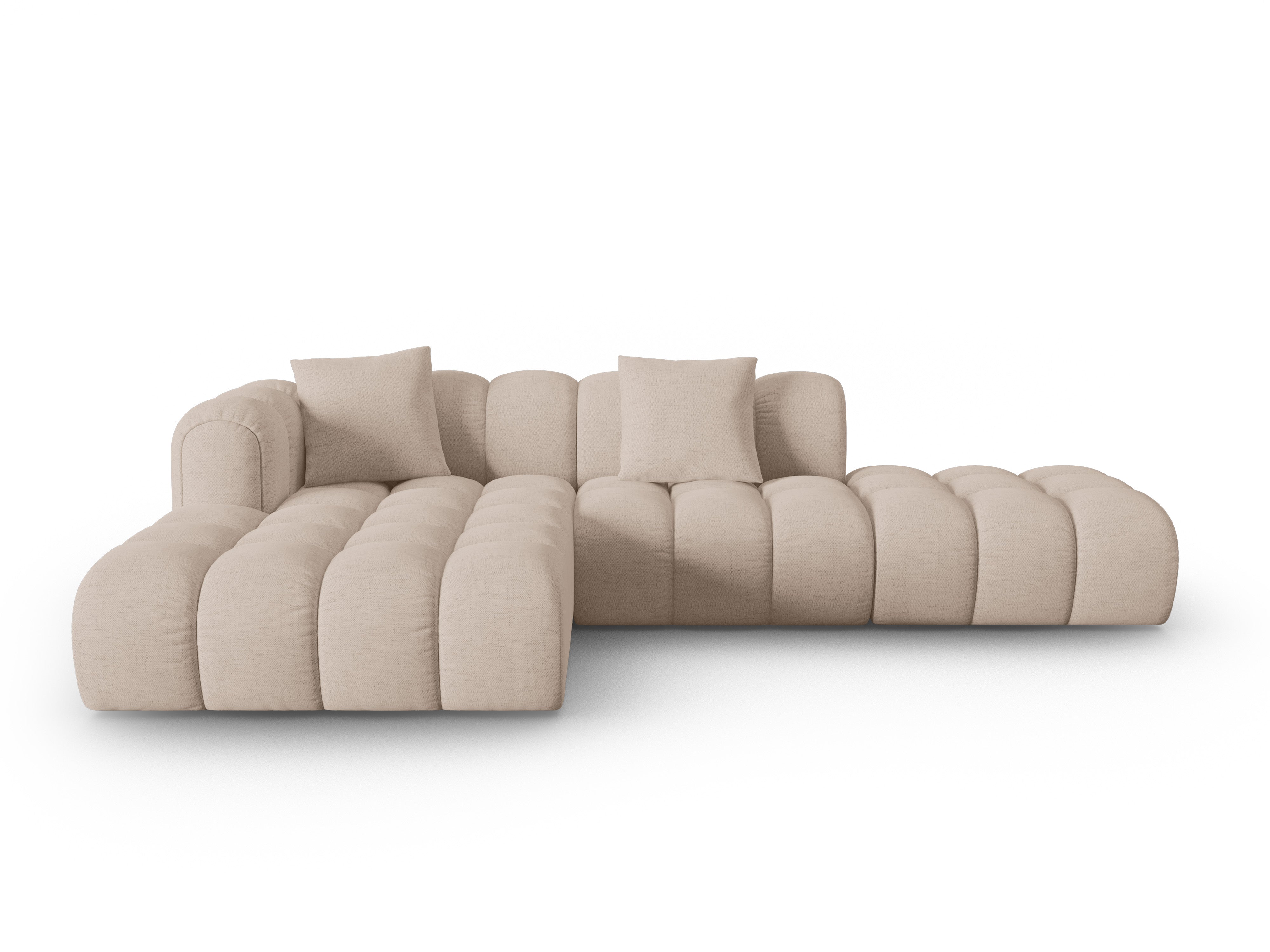 Offene linke Eckcouch ASTRO cappuccino Chenille