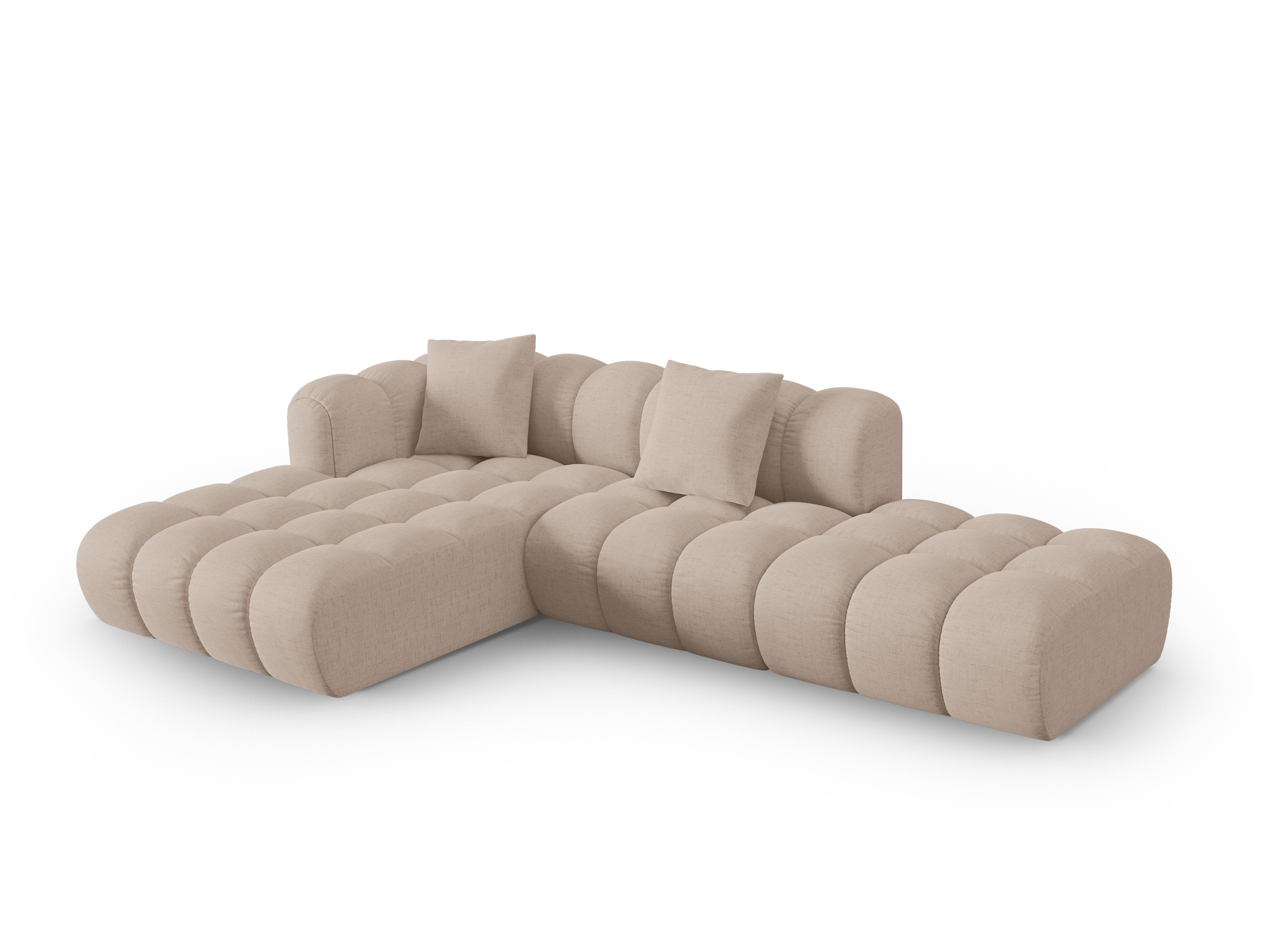 Offene linke Eckcouch ASTRO cappuccino Chenille
