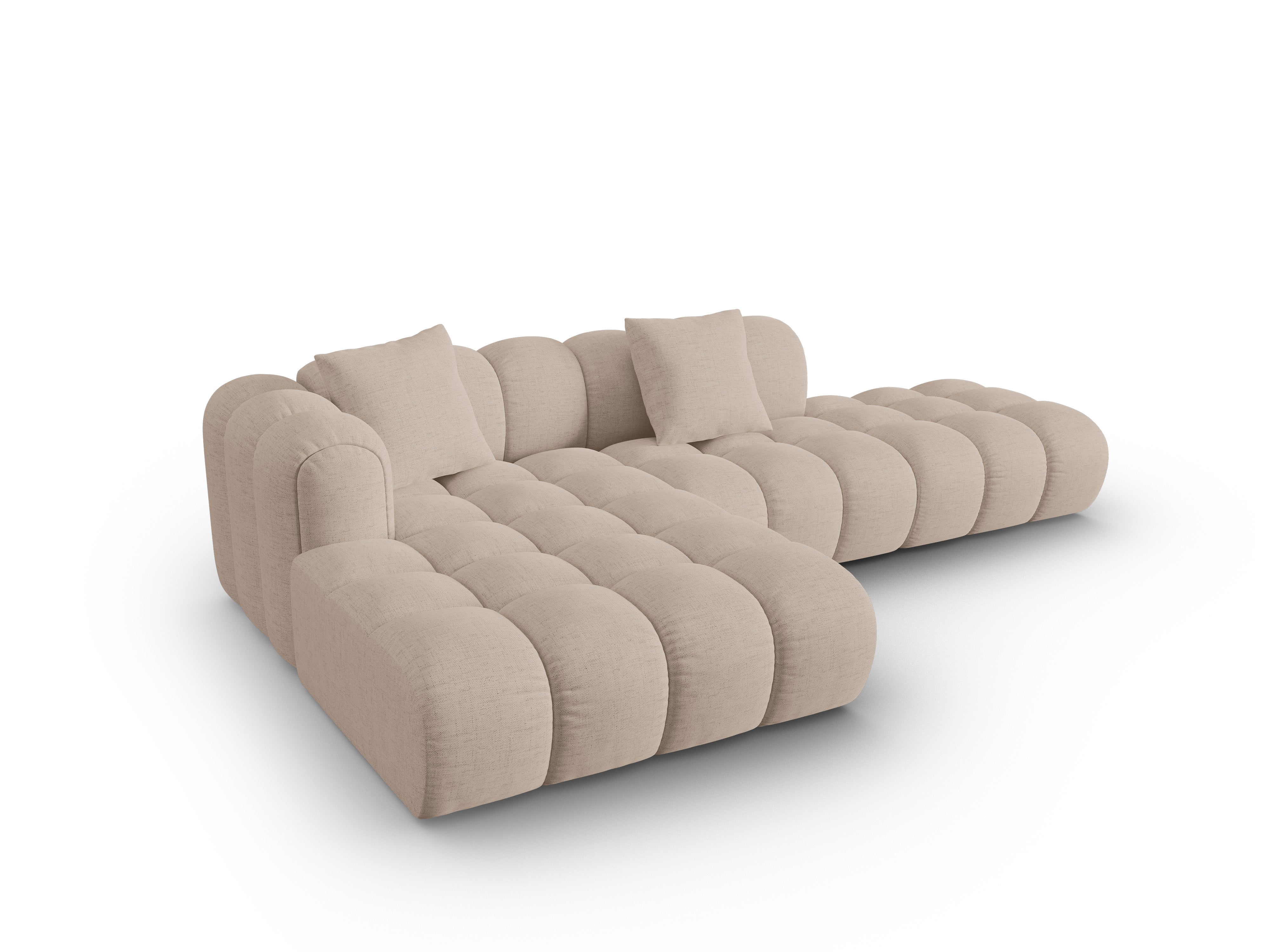 Offene linke Eckcouch ASTRO cappuccino Chenille