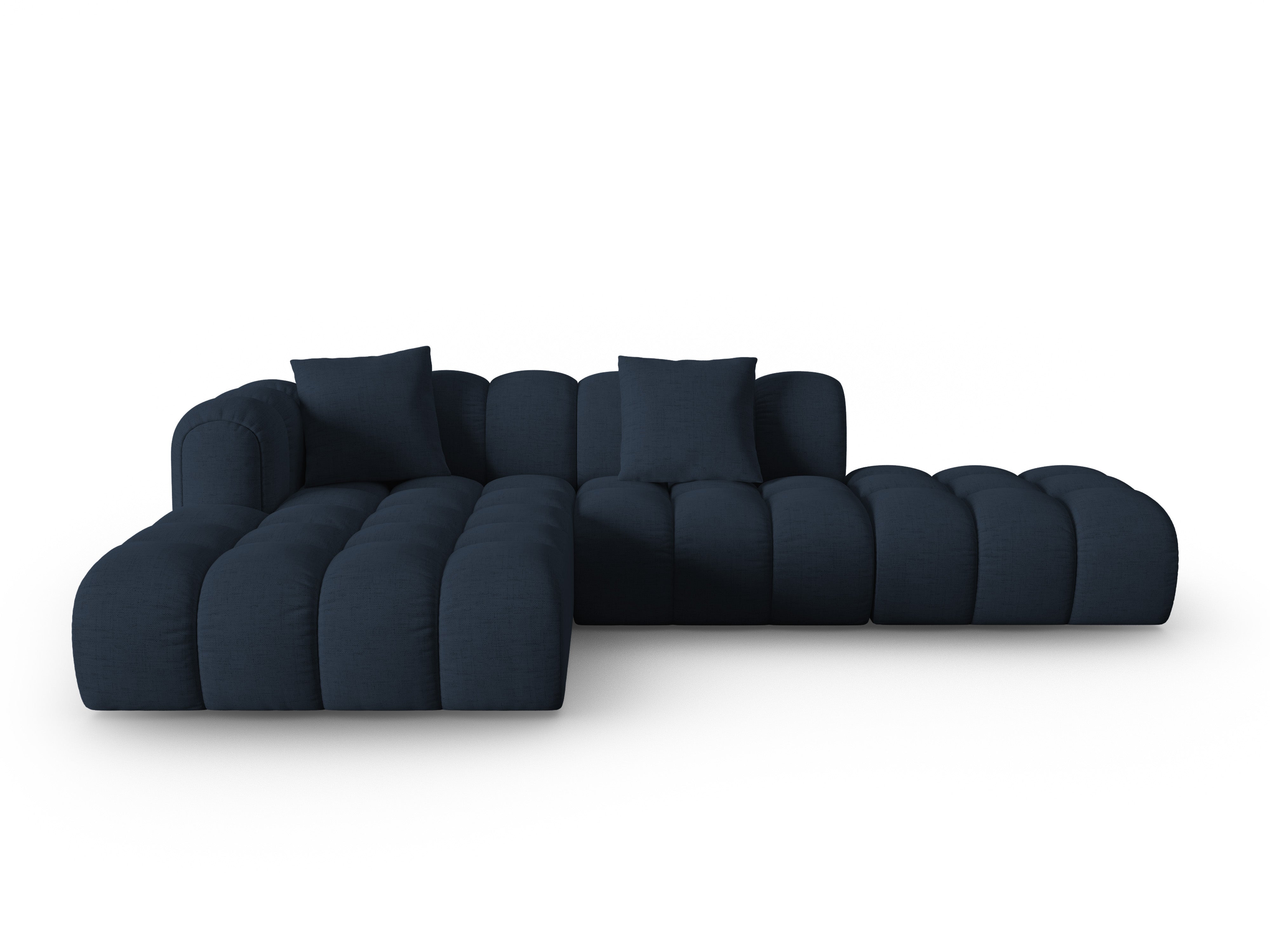 Offene linke Eckcouch ASTRO königliches marineblaues Chenille