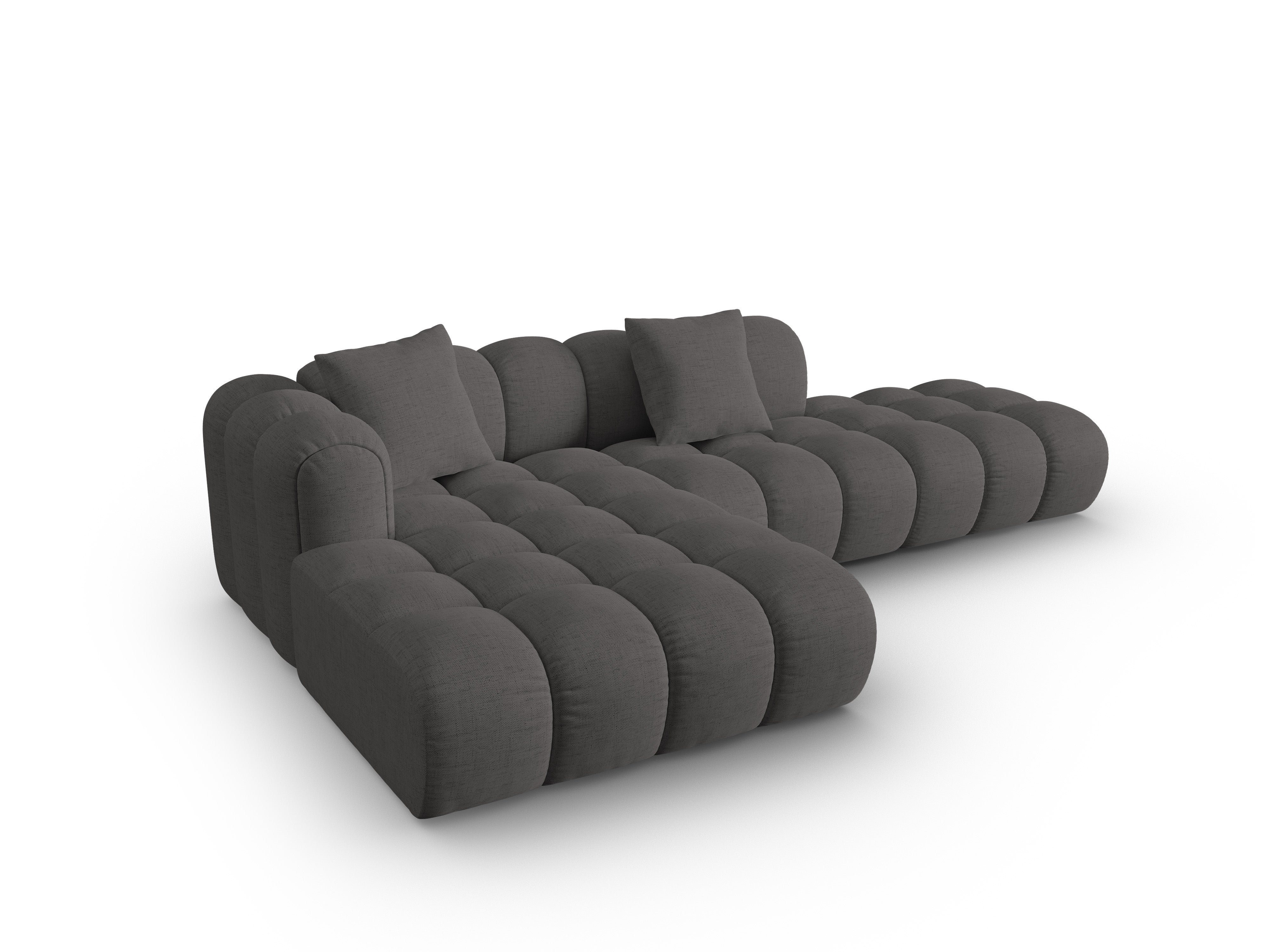 Offene linke Eckcouch ASTRO graues Chenille