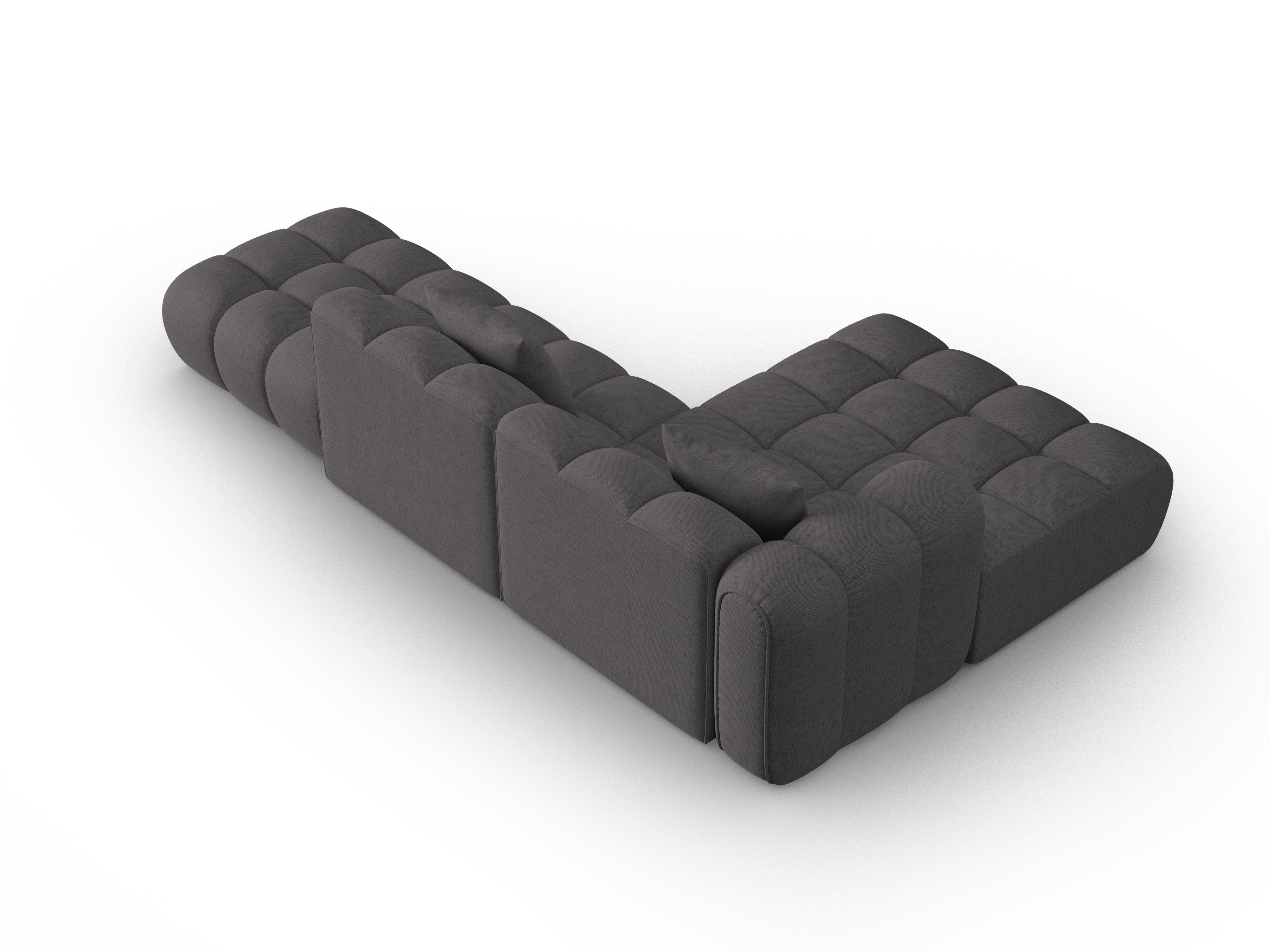 Offene linke Eckcouch ASTRO graues Chenille