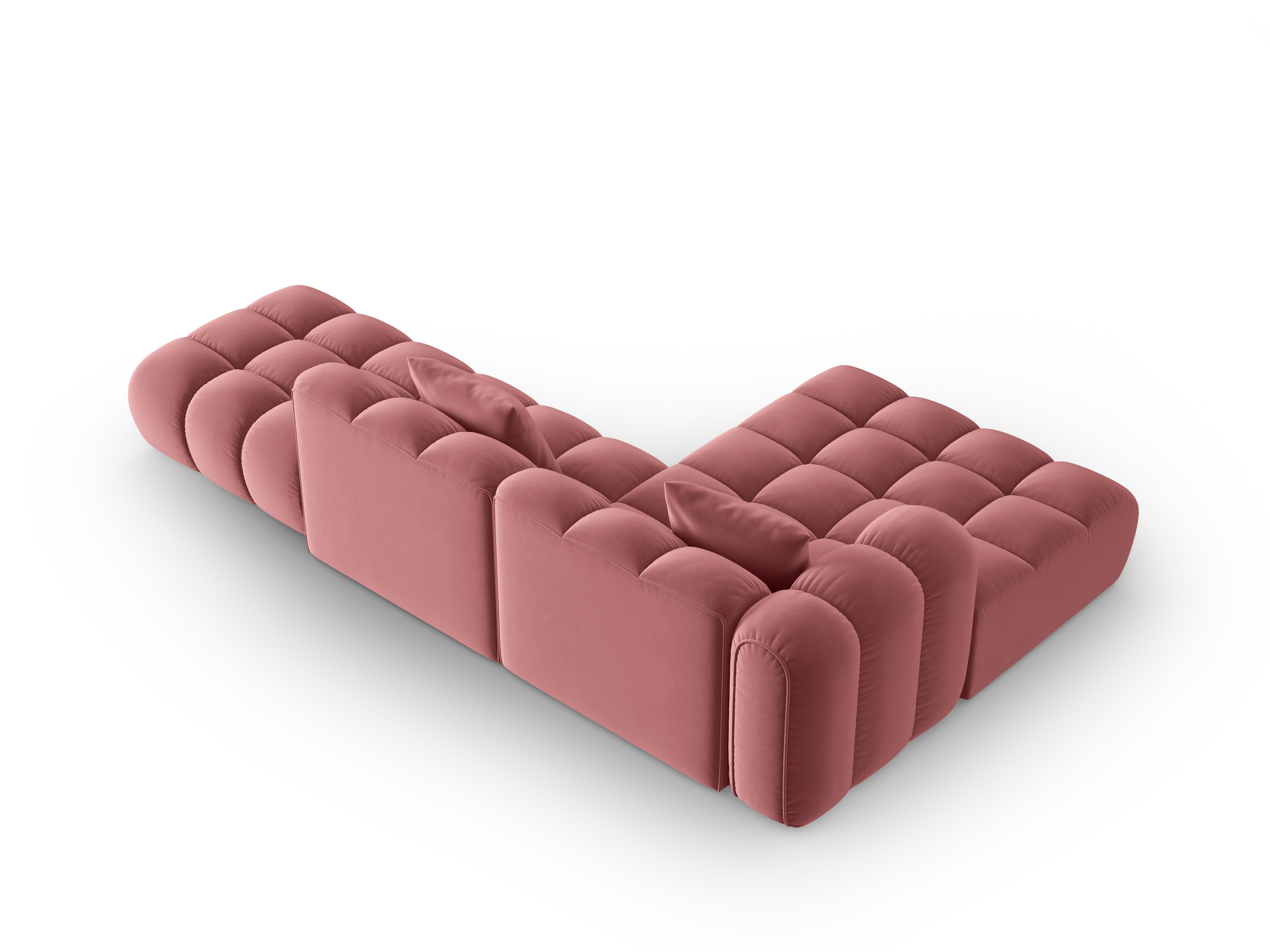 Samt-Ecksofa offene linke ASTRO rosa