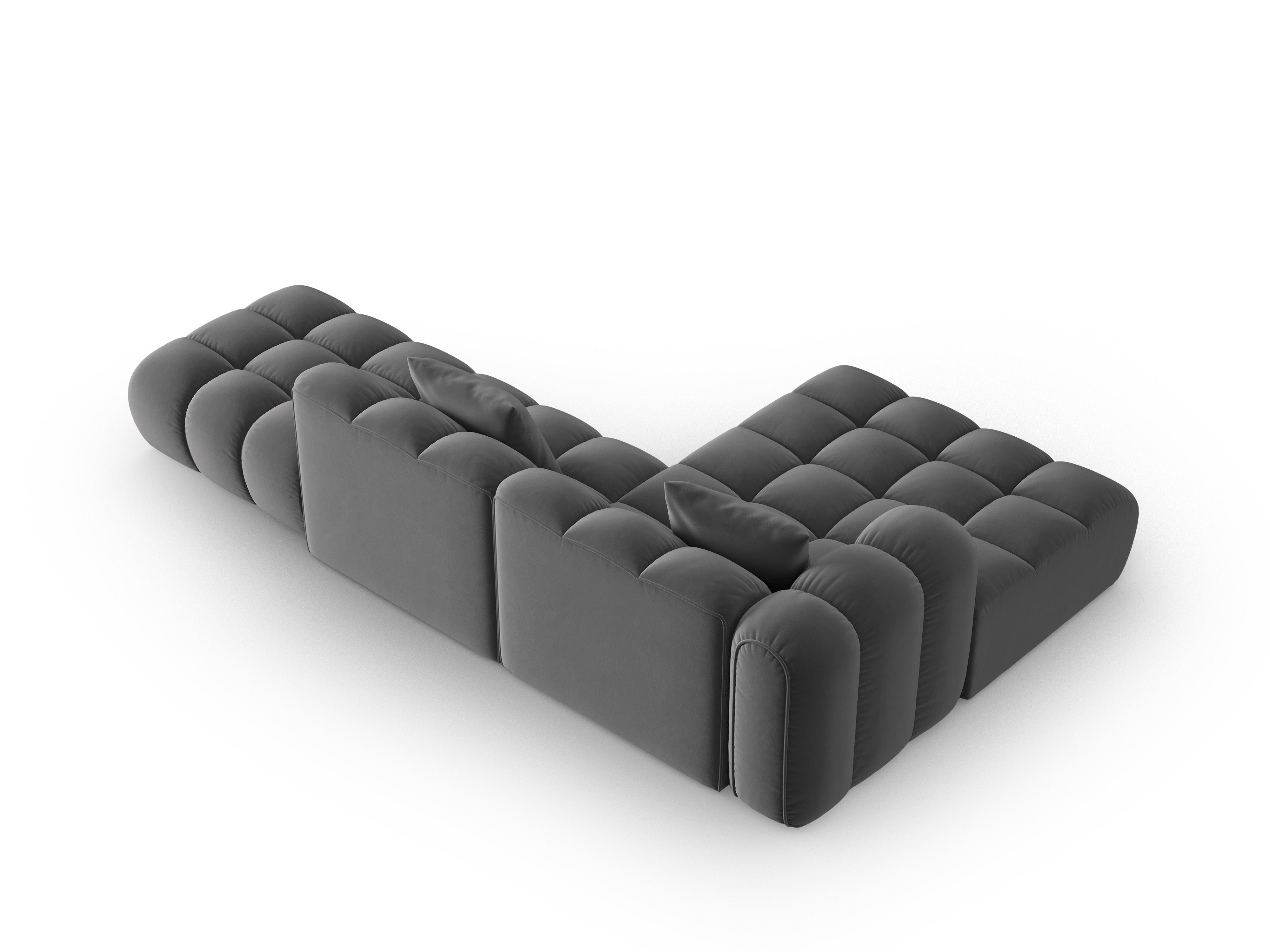 Samt-Ecksofa offen links ASTRO grau