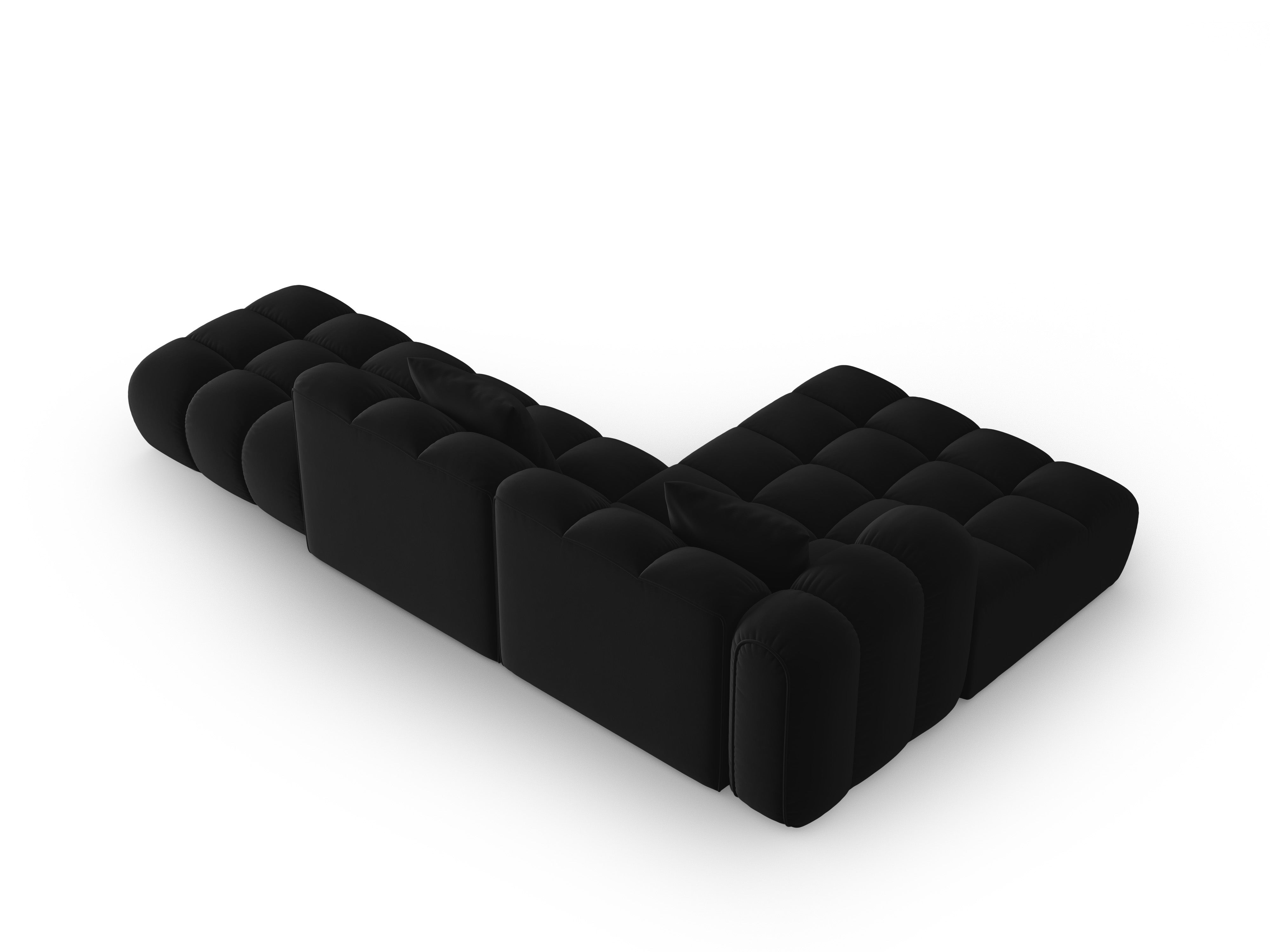 Samt-Ecksofa offen links ASTRO schwarz