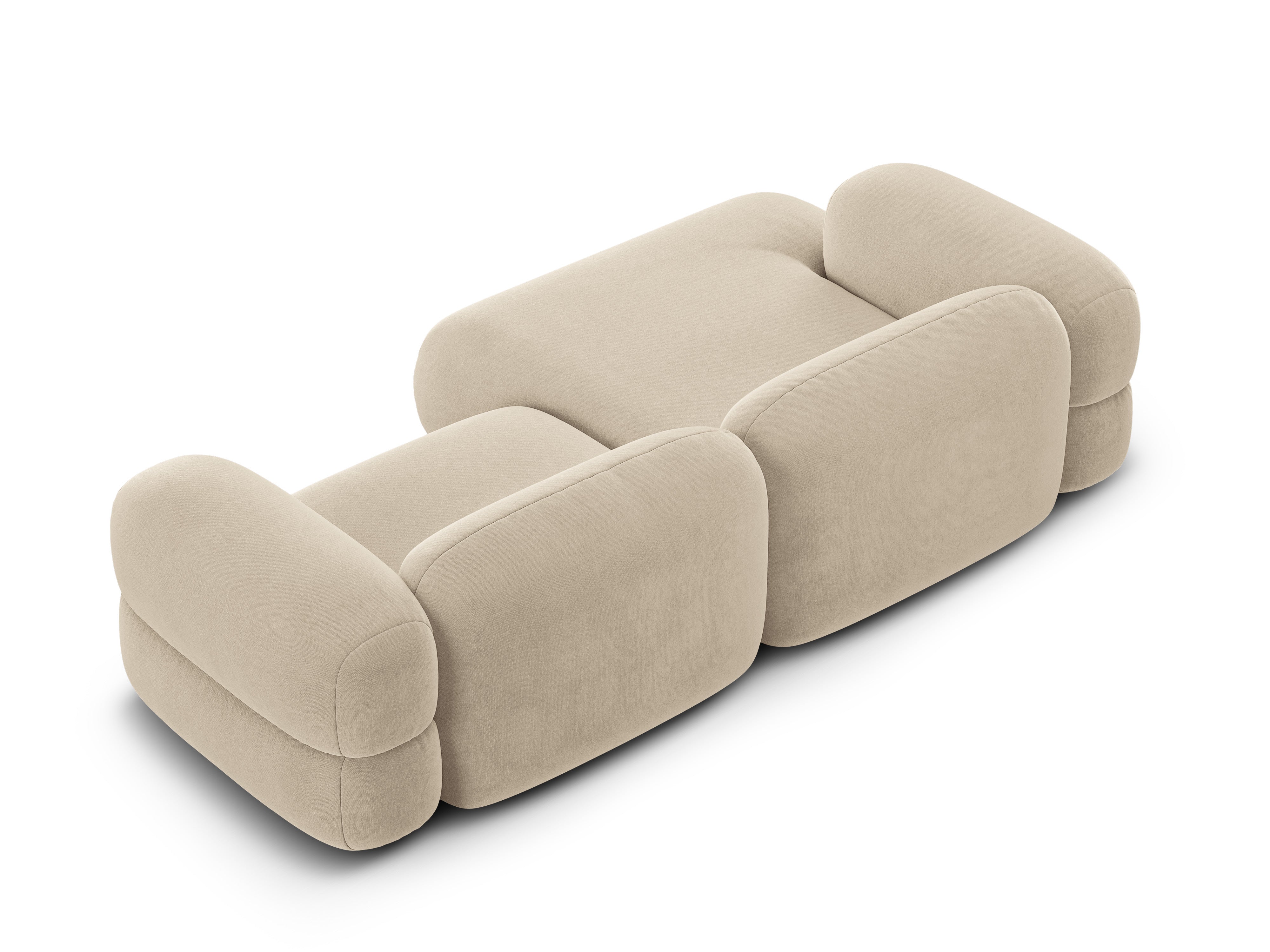 Left-facing velvet corner sofa ROGER light beige