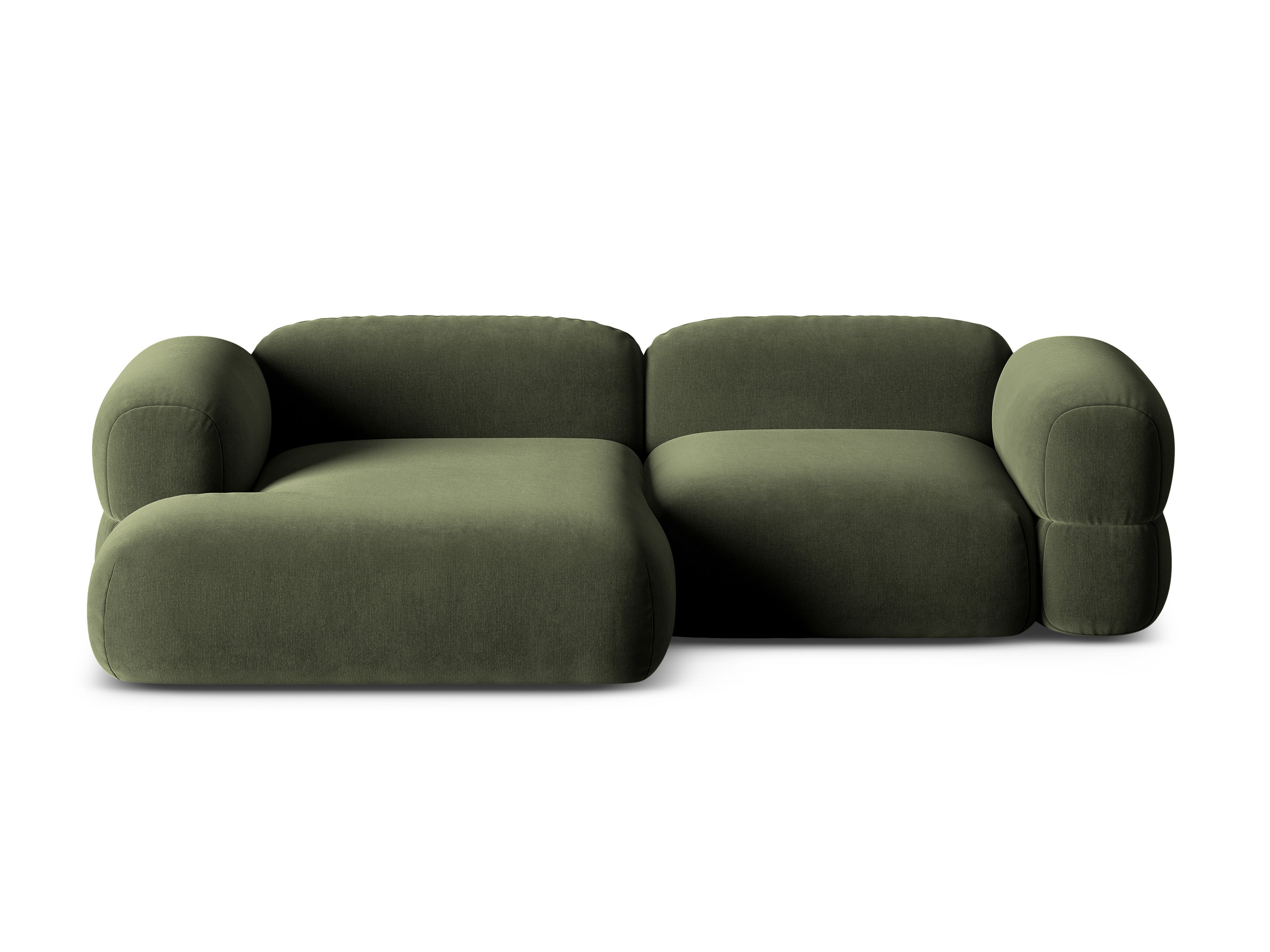 Left-facing velvet corner sofa ROGER olive