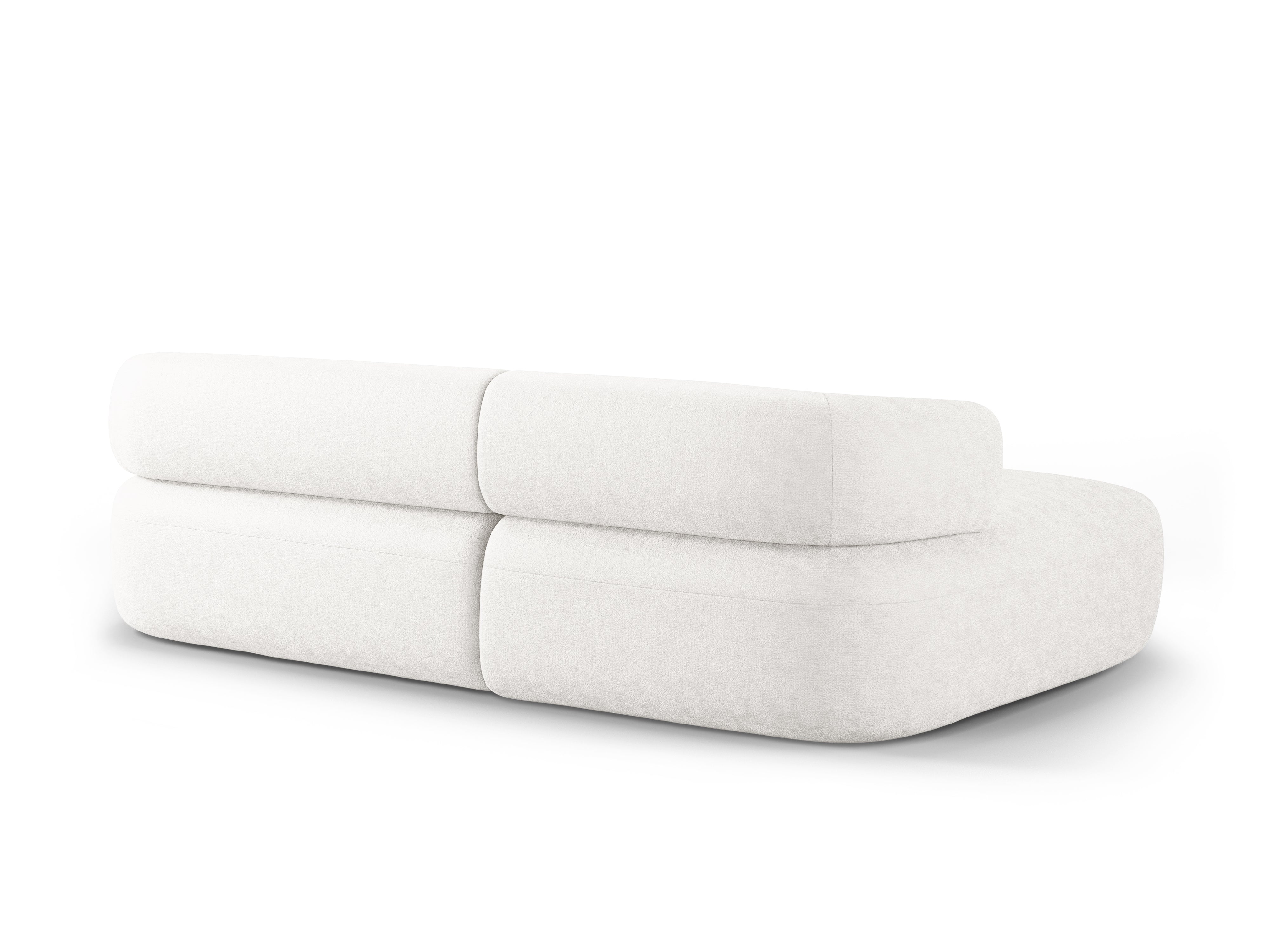 Left-facing 3-seater corner sofa ALDRIN in light beige chenille