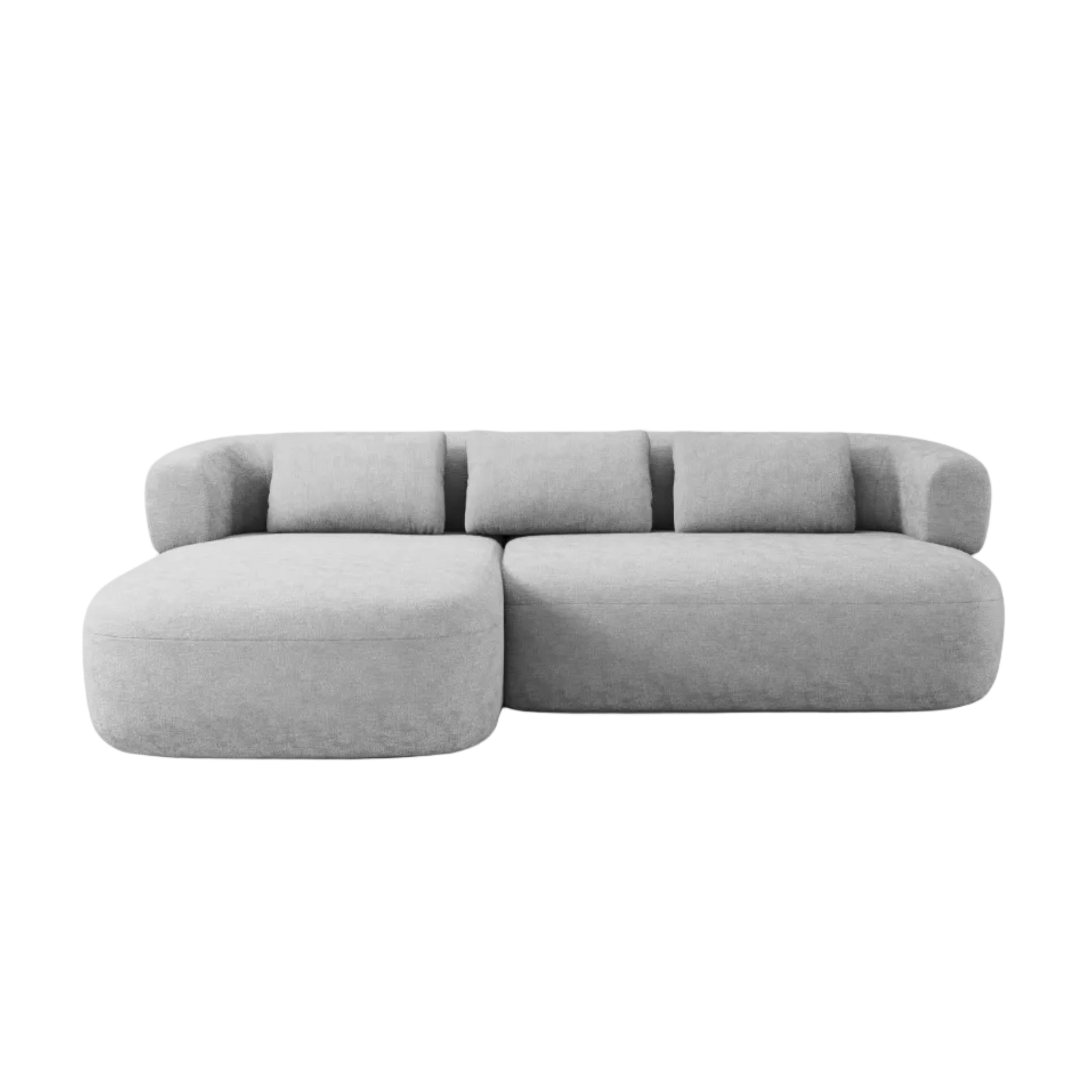 Left-facing 3-seater corner sofa ALDRIN in gray chenille