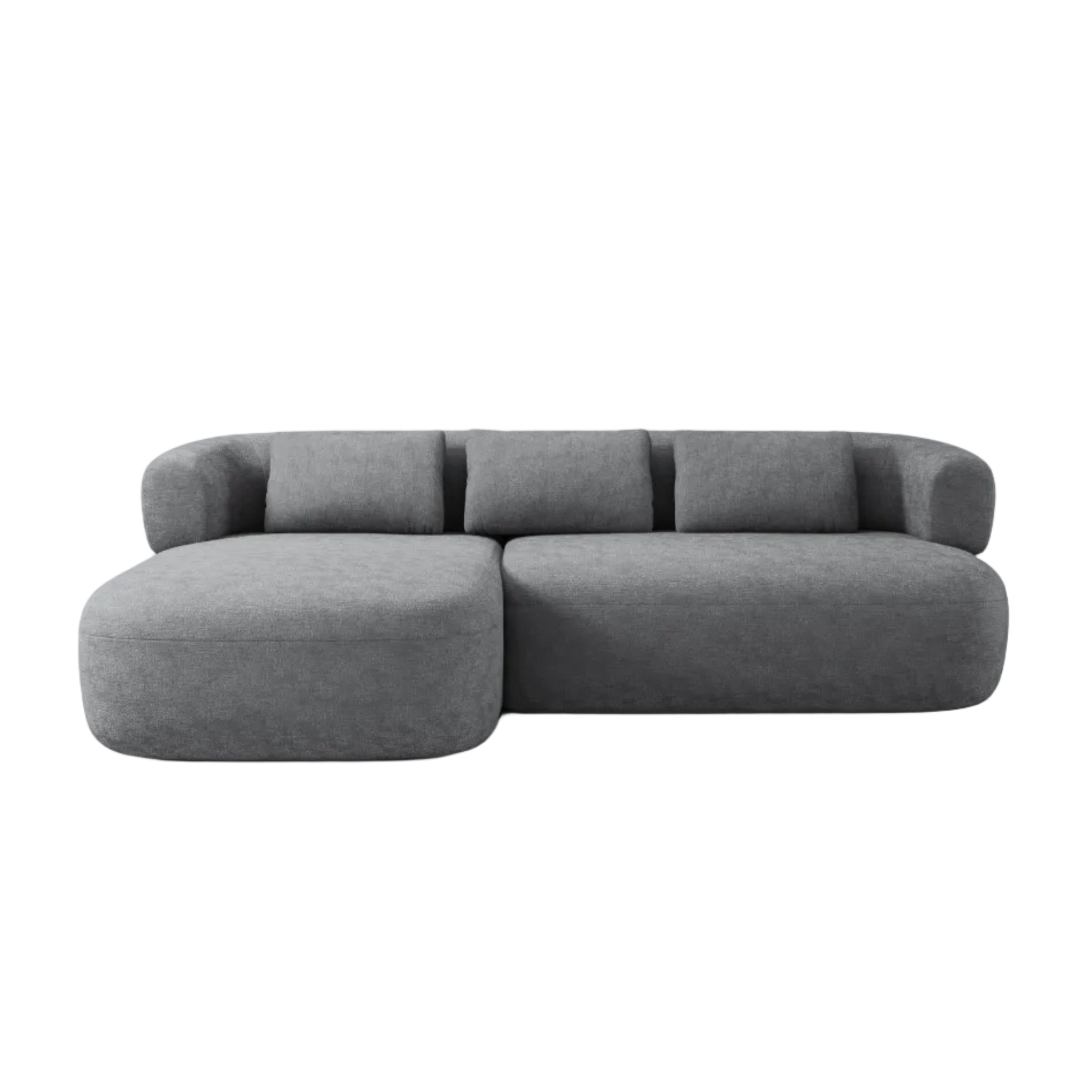 Left-facing 3-seater corner sofa ALDRIN in dark gray chenille