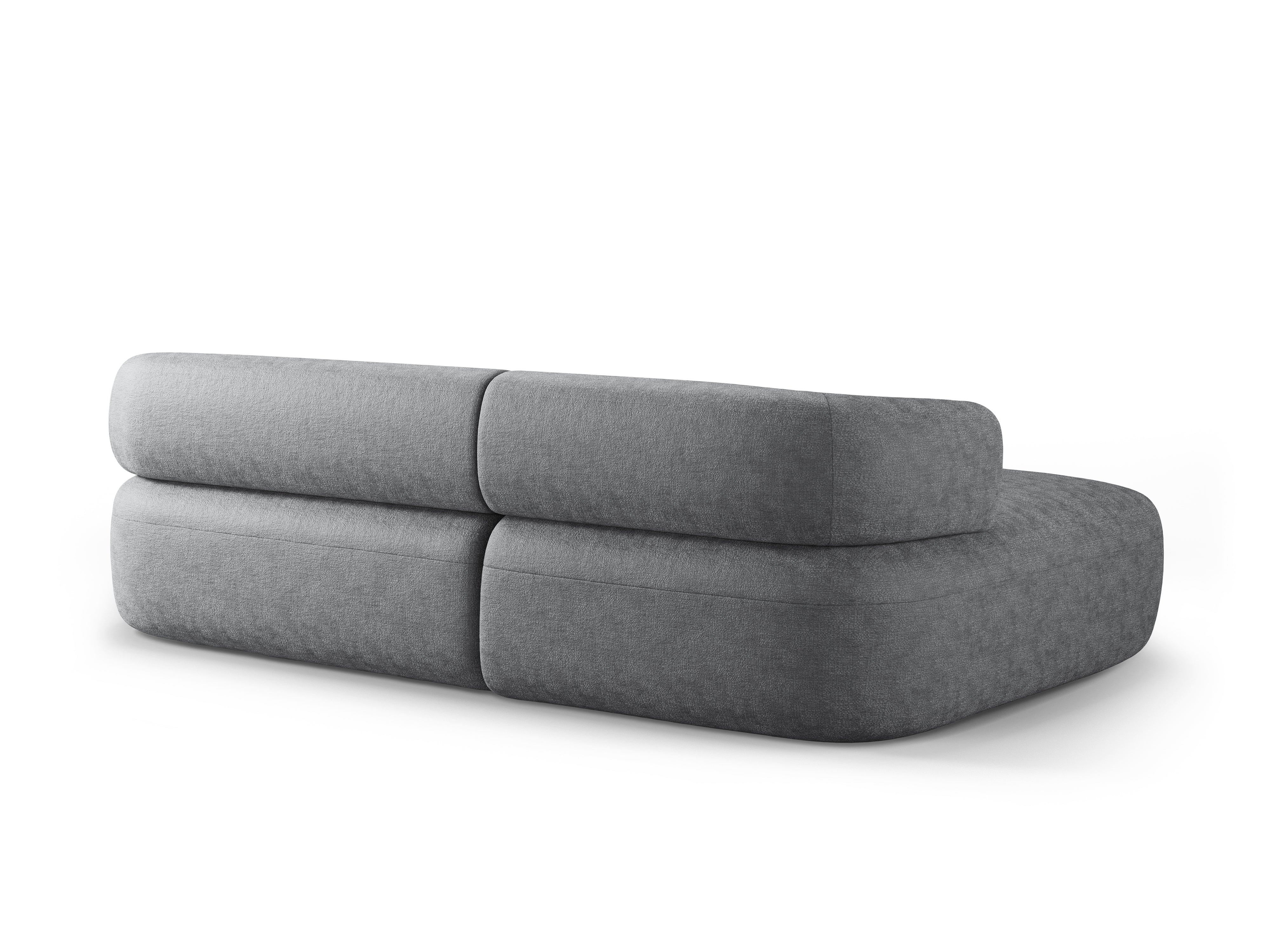 Left-facing 3-seater corner sofa ALDRIN in dark gray chenille