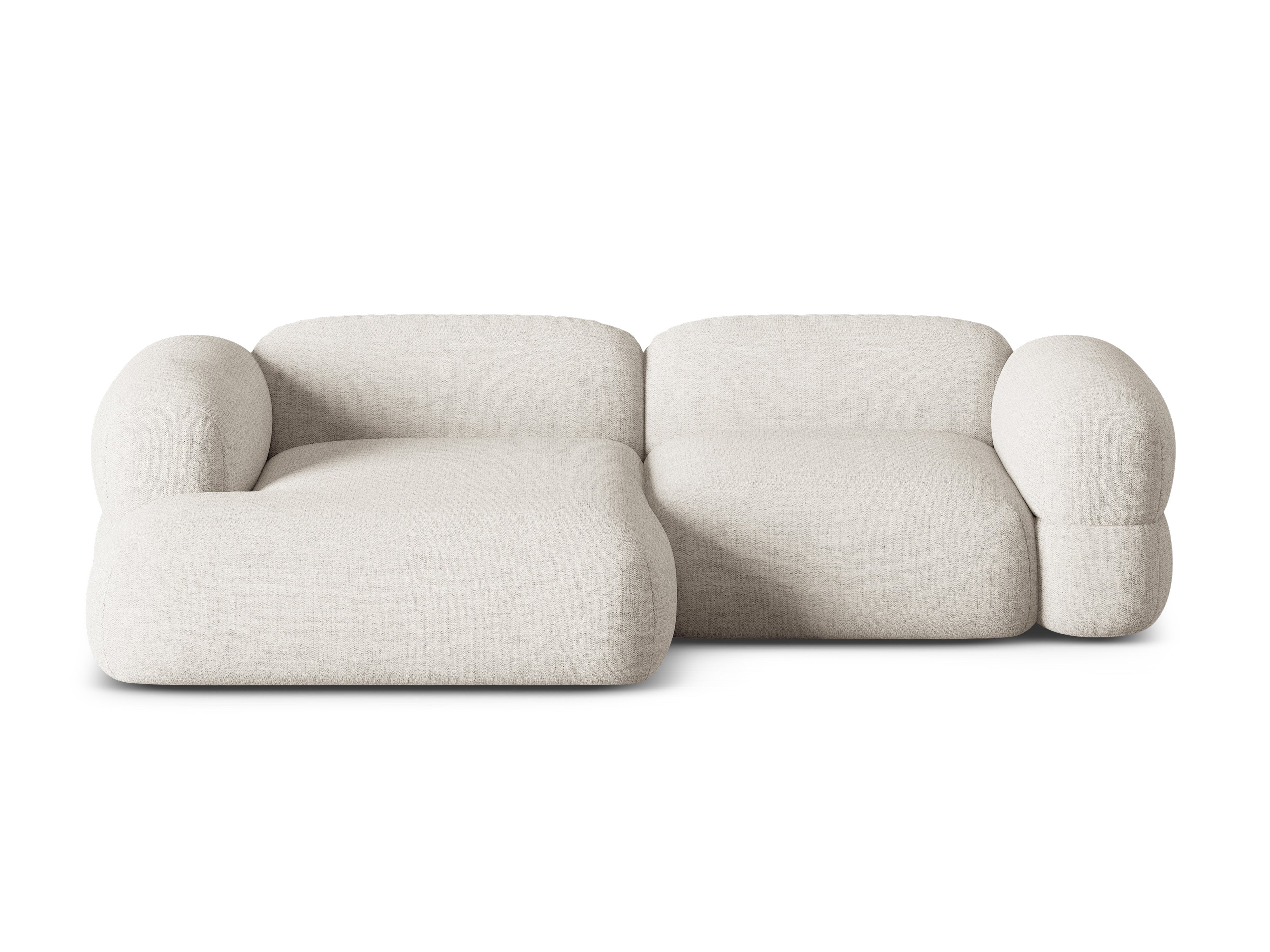 Left-sided corner sofa ROGER beige chenille